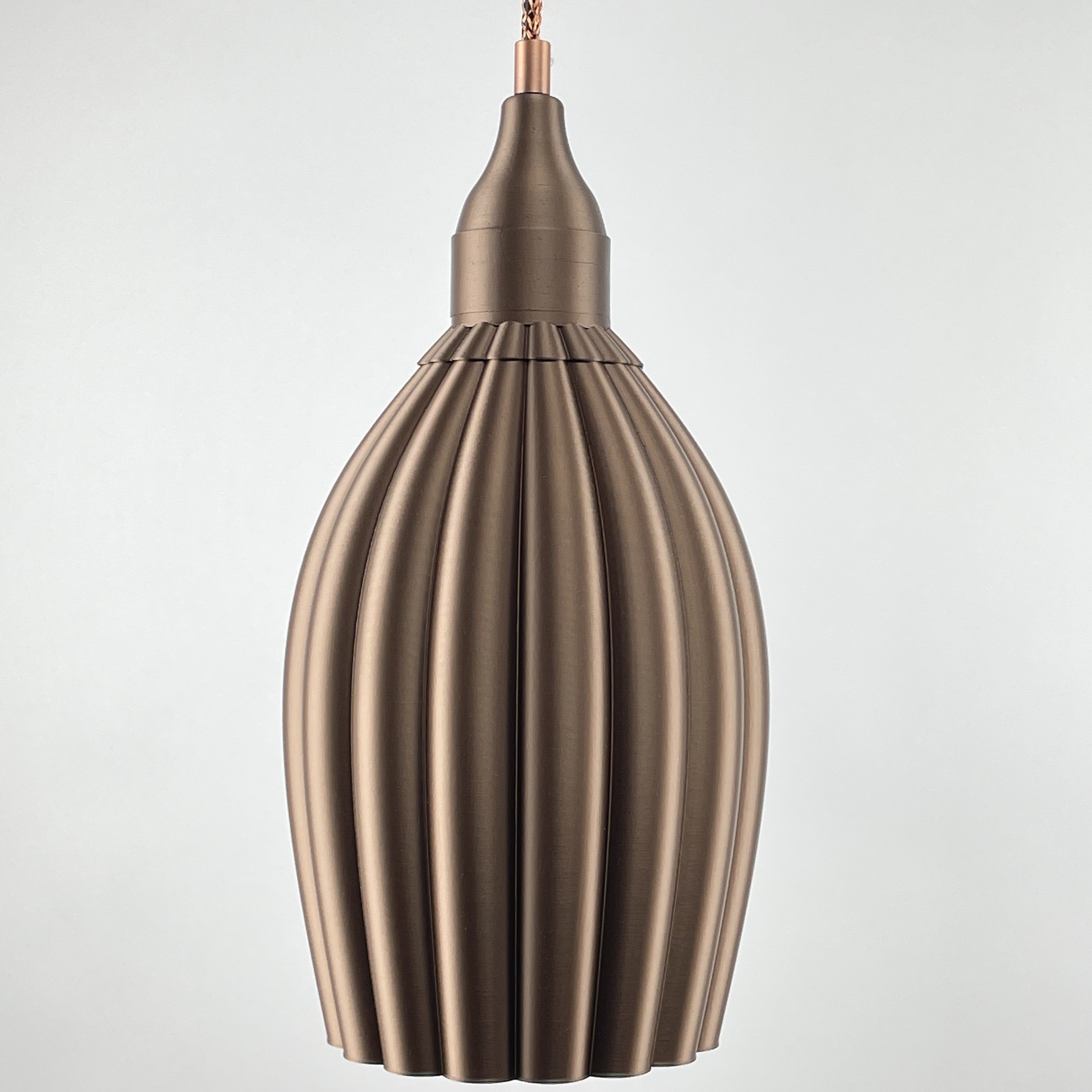 Art Deco Tulp pendant – copper metallic solid