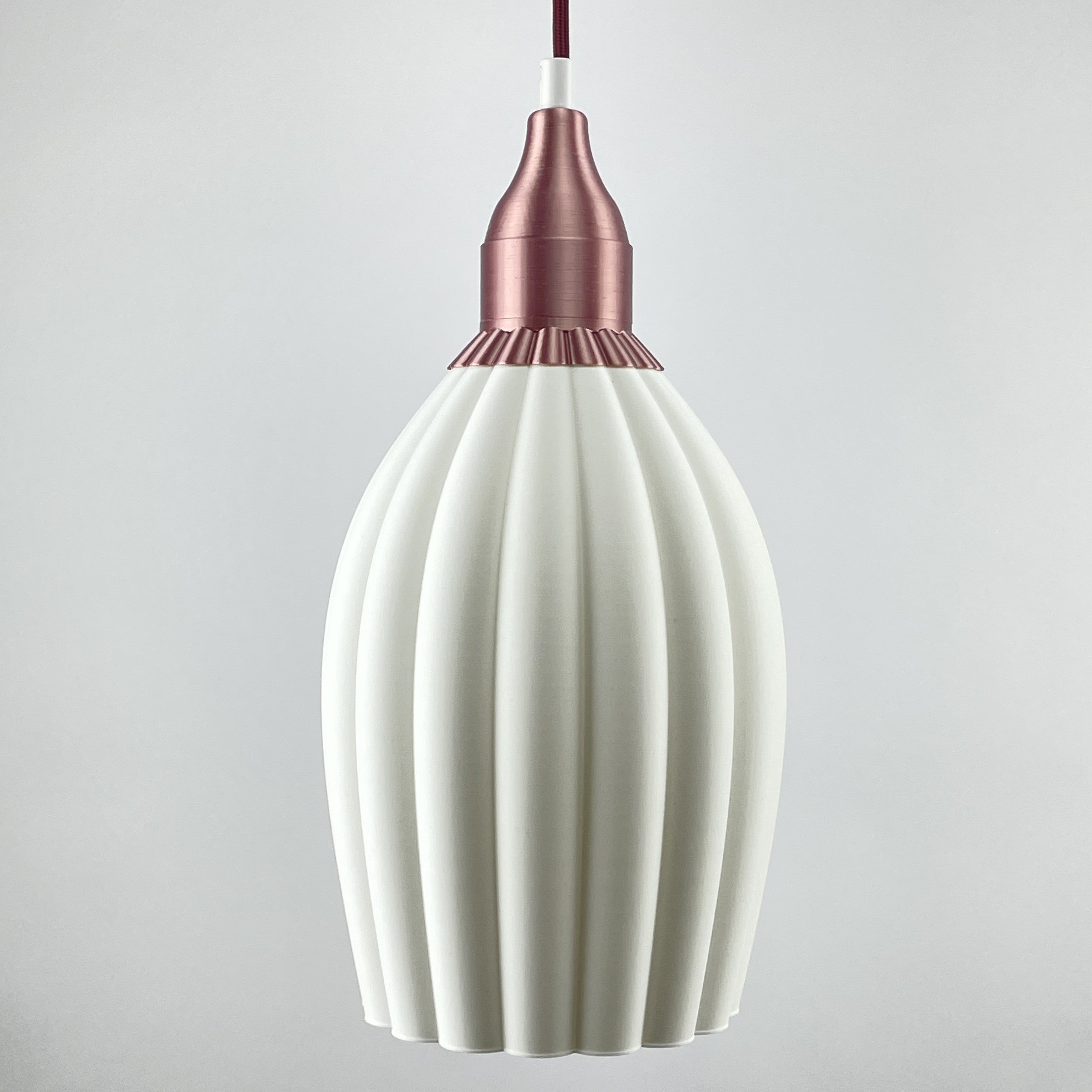 Art Deco Tulp pendant – matt white solid