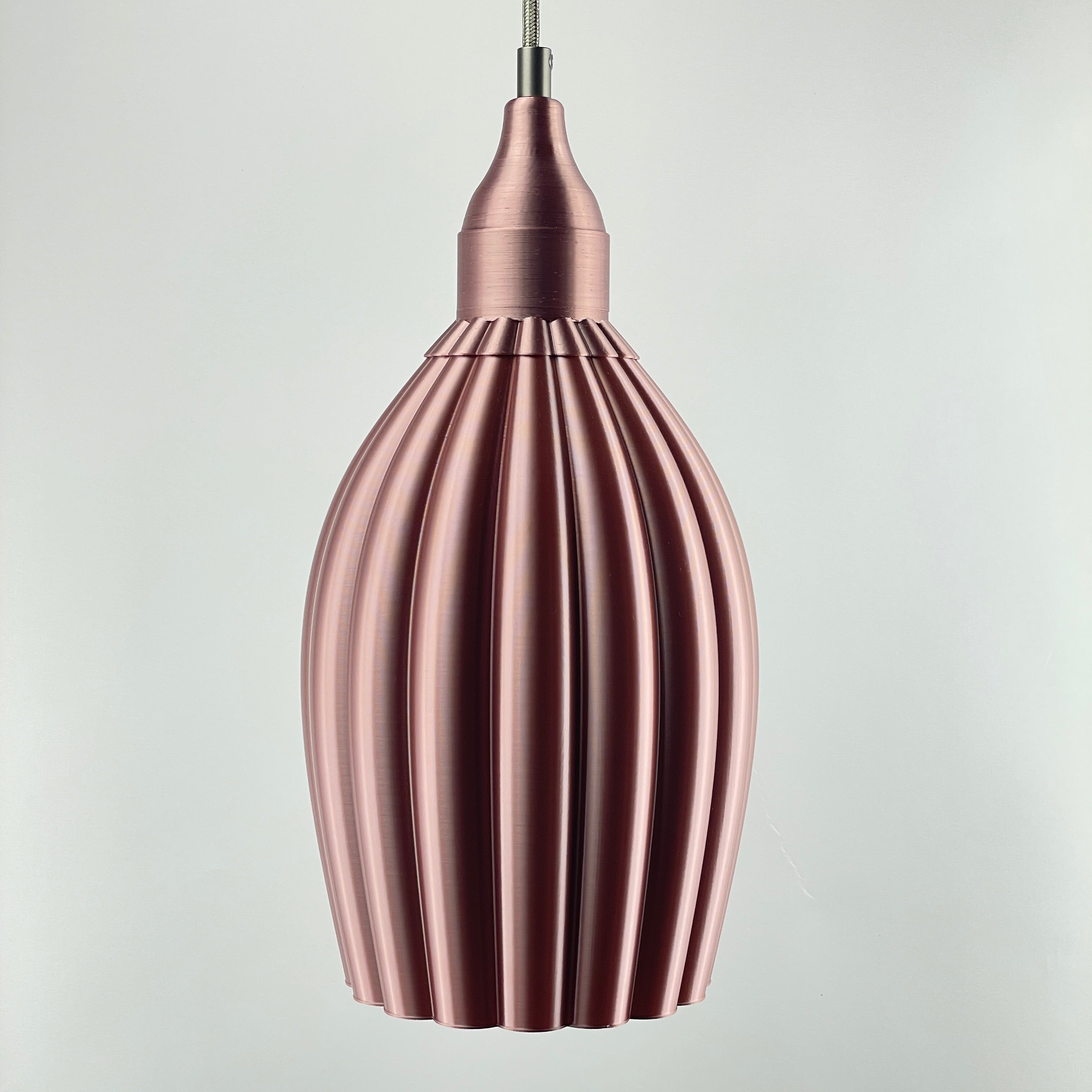 Art Deco Tulp pendant – rose gold metallic solid