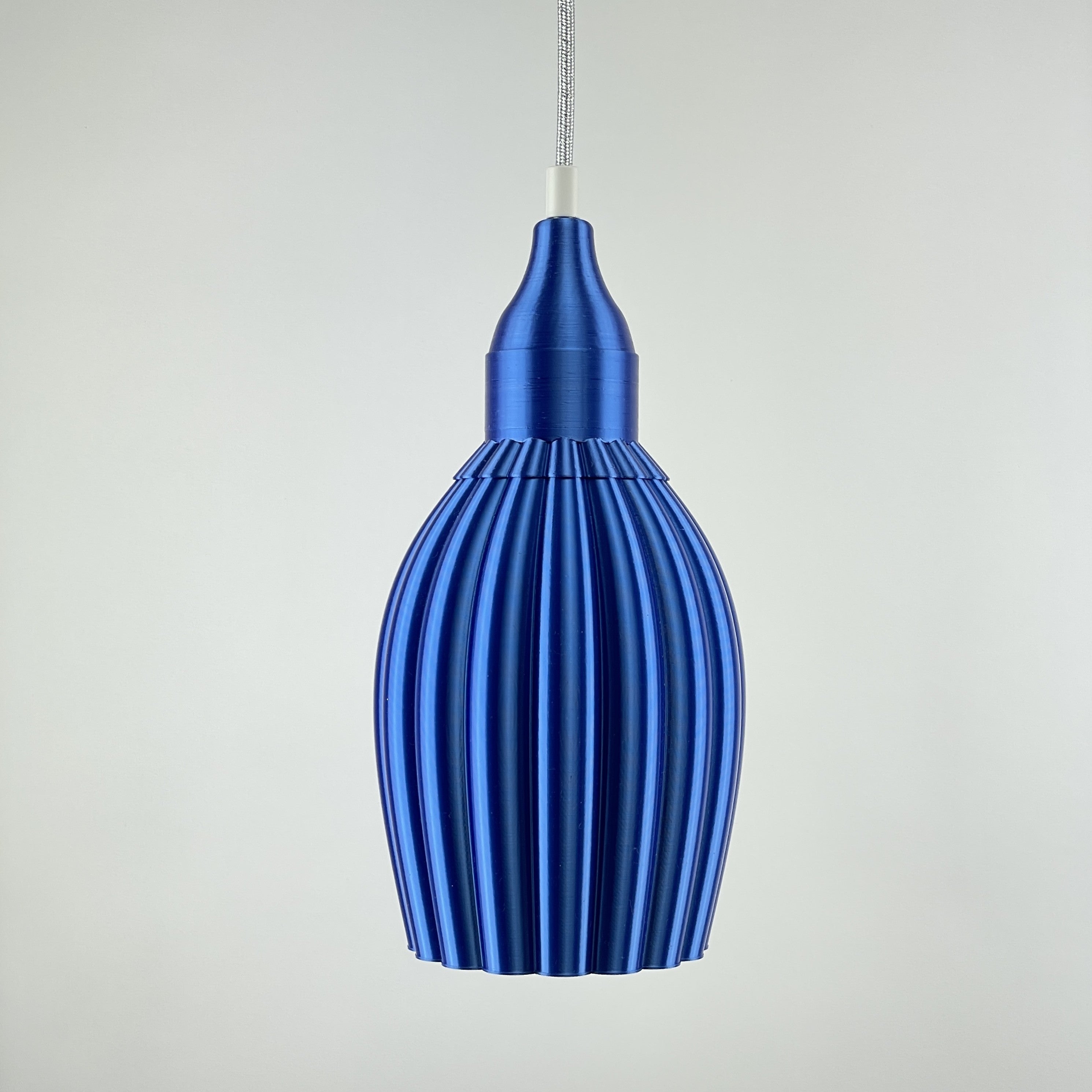 Art Deco Tulp pendant – royal blue metallic solid