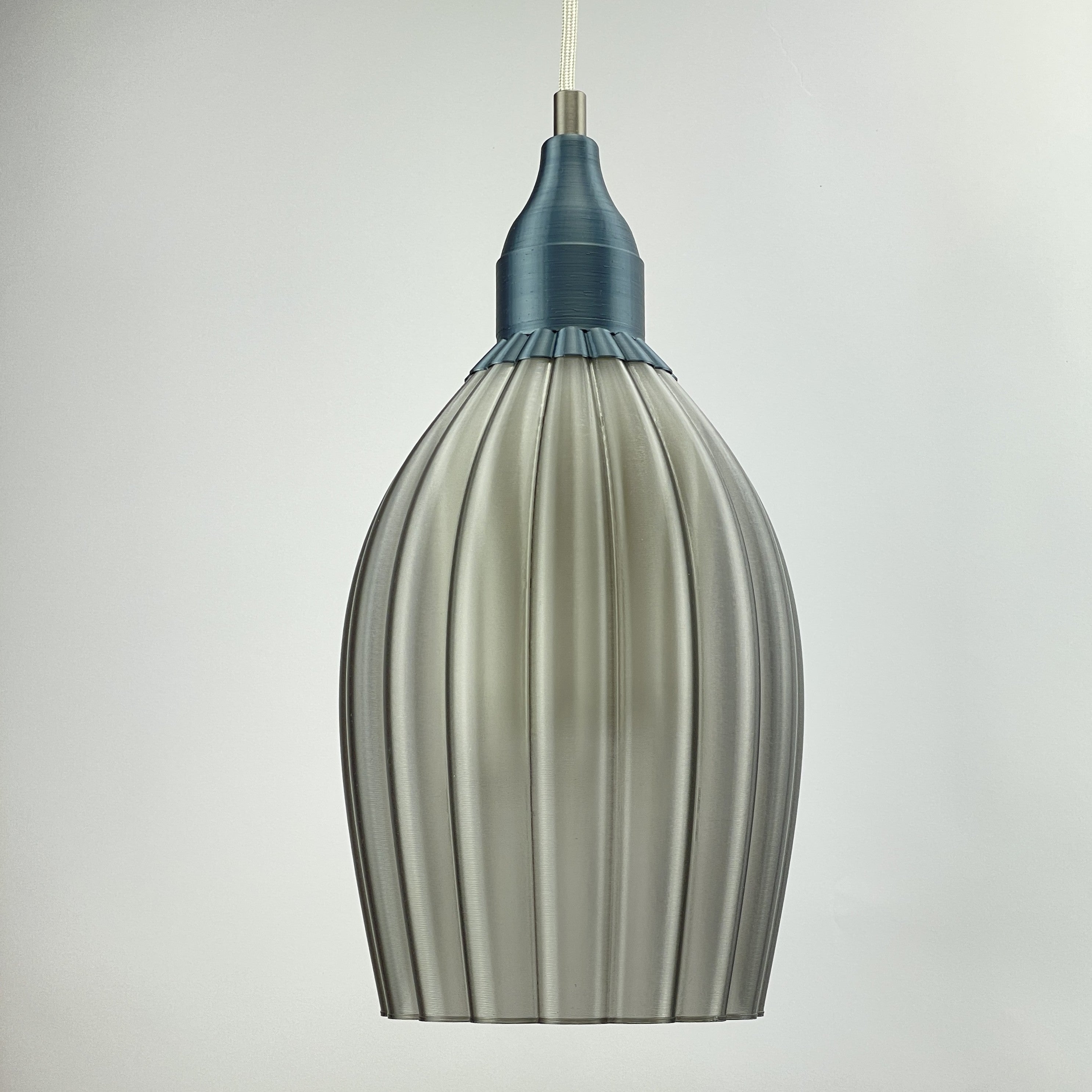Art Deco Tulp pendant – smoked colored transparent