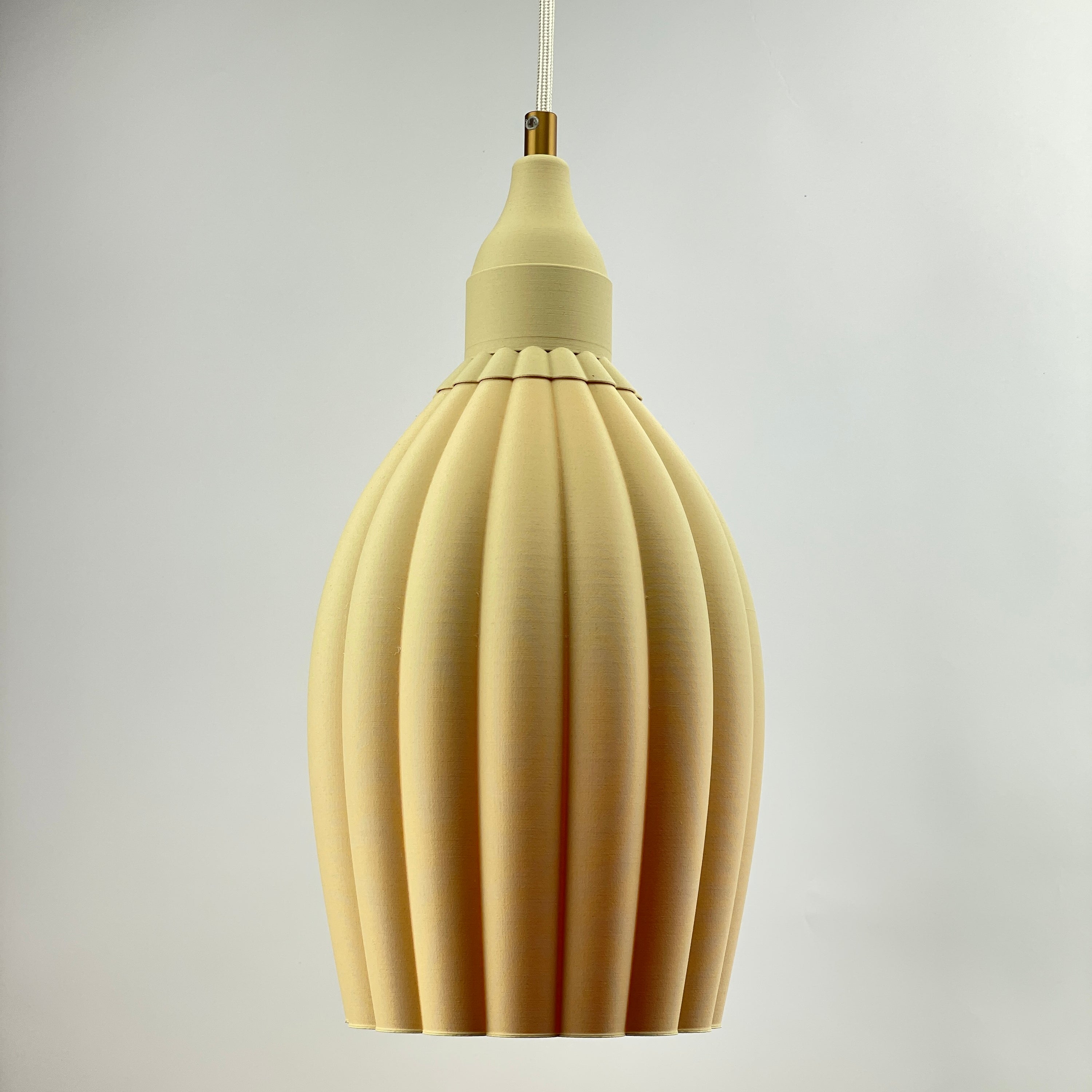 Art Deco Tulp pendant – ceramic beige solid