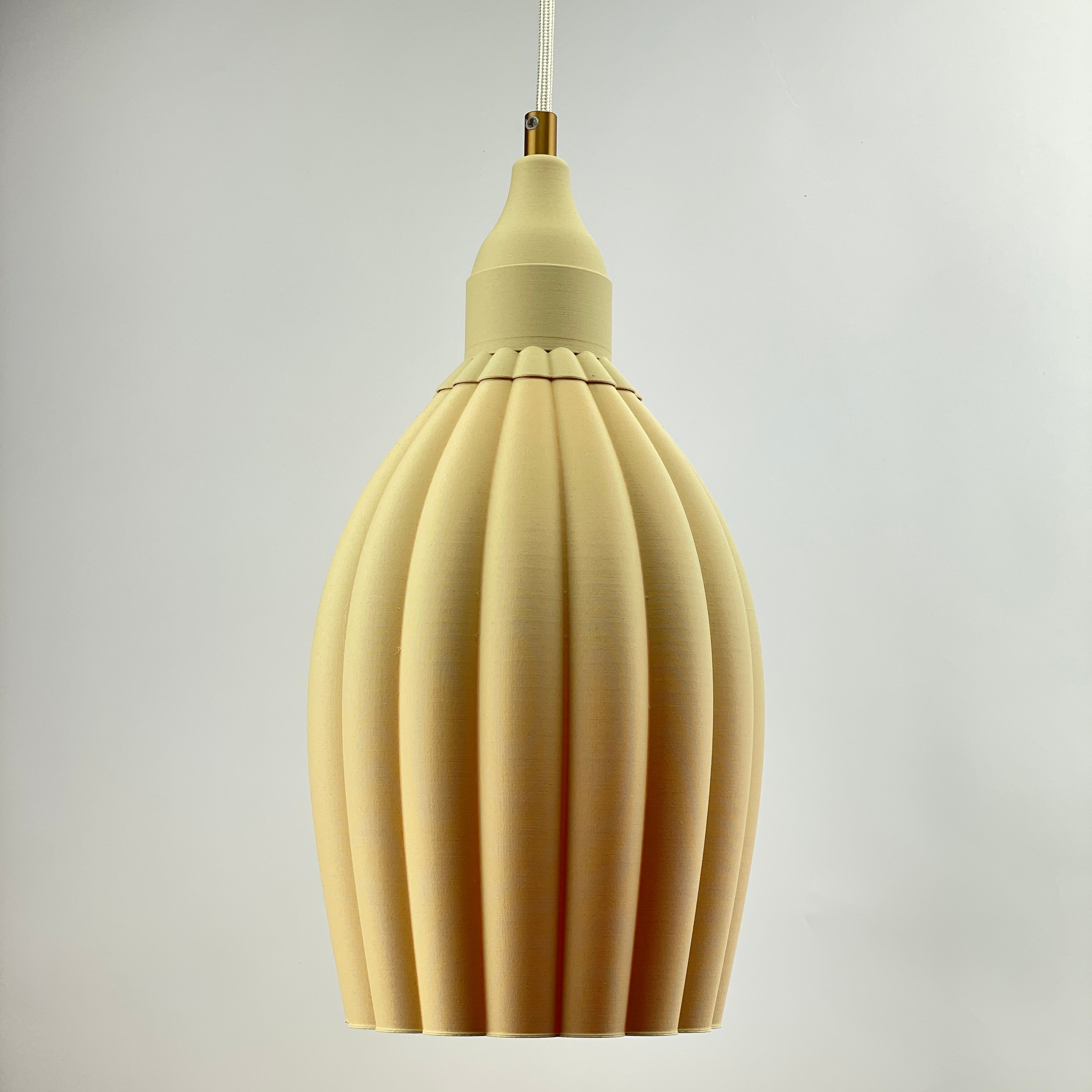 Art Deco Tulp pendant – ceramic beige solid