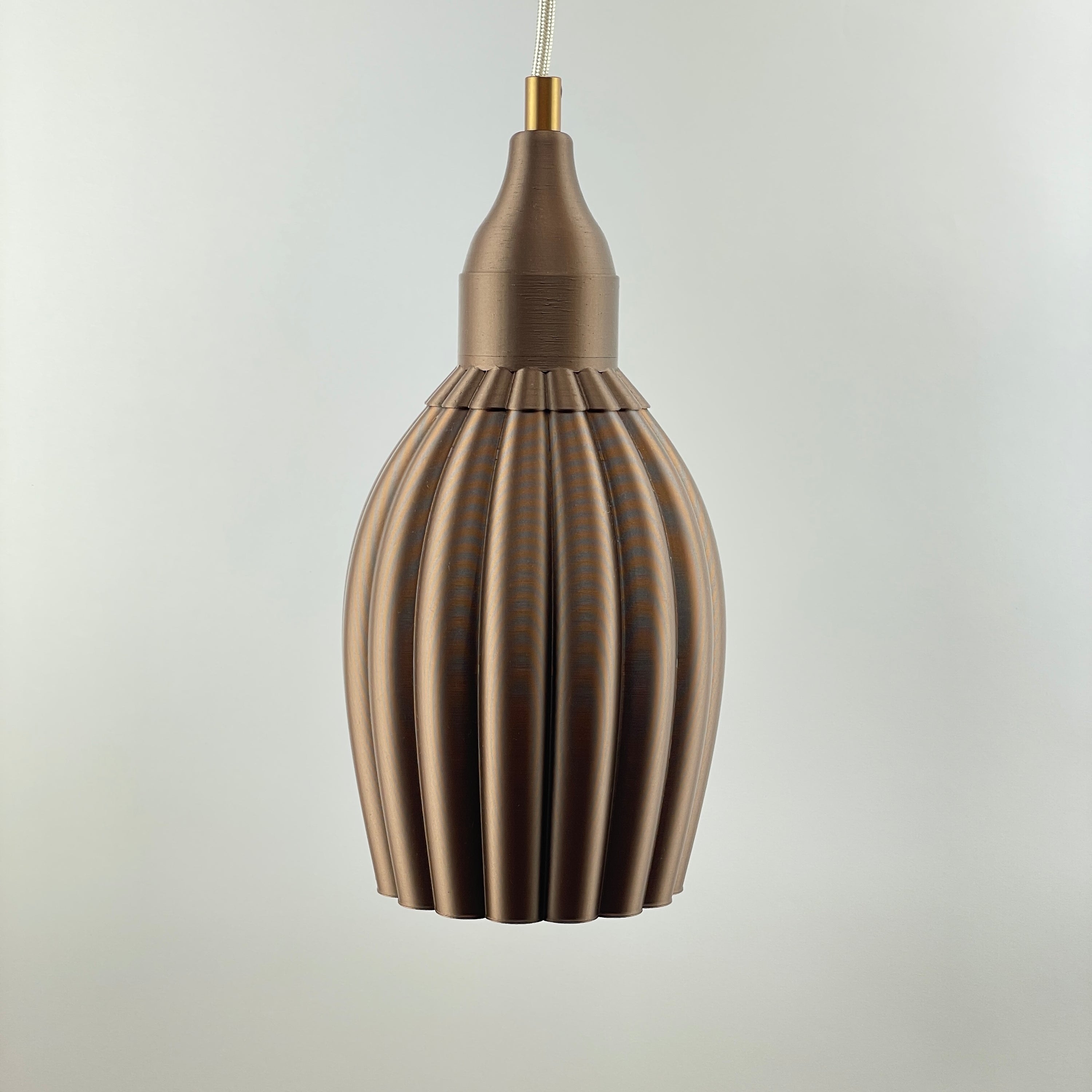 Art Deco Tulp pendant – copper metallic solid