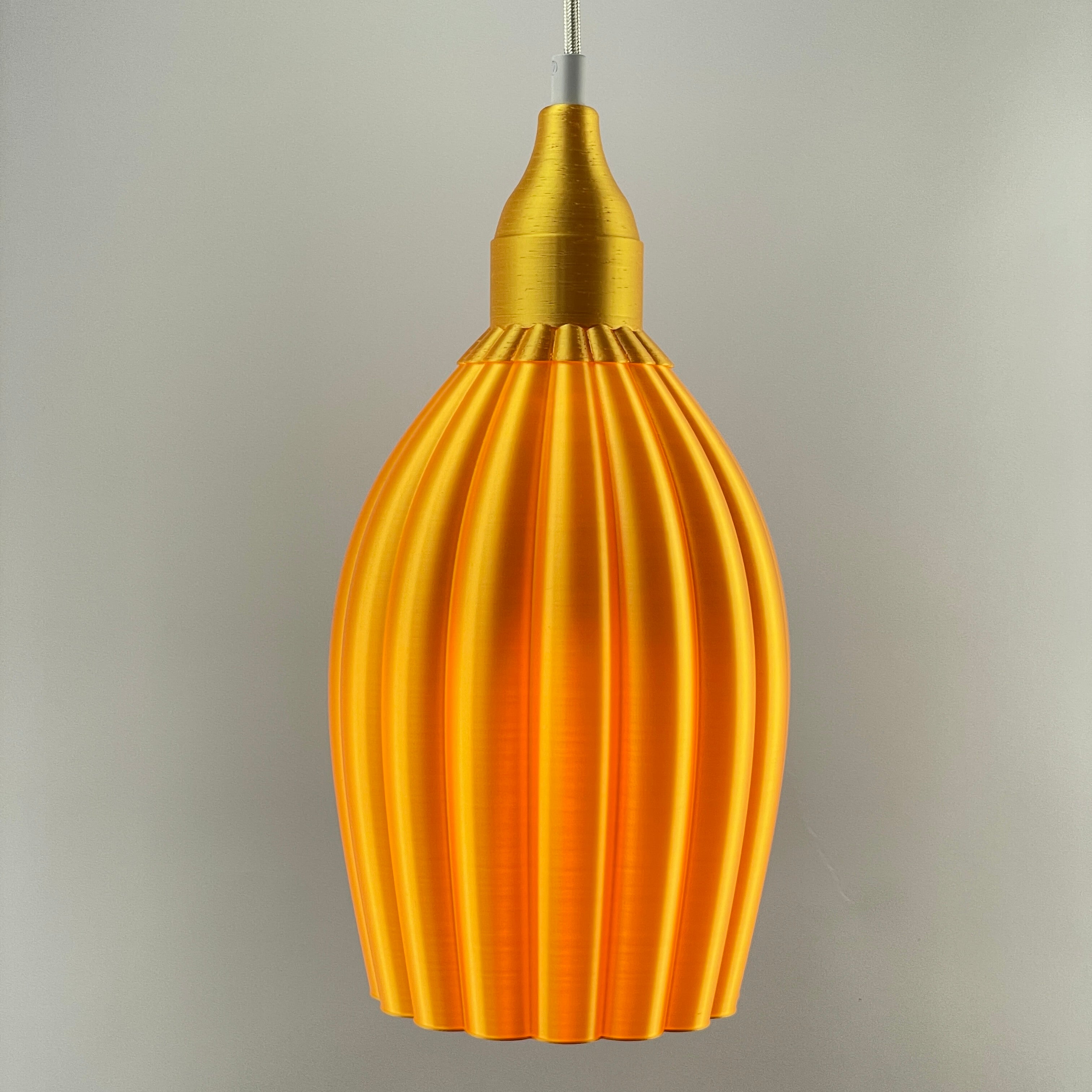 Art Deco Tulp pendant – yellow metallic solid