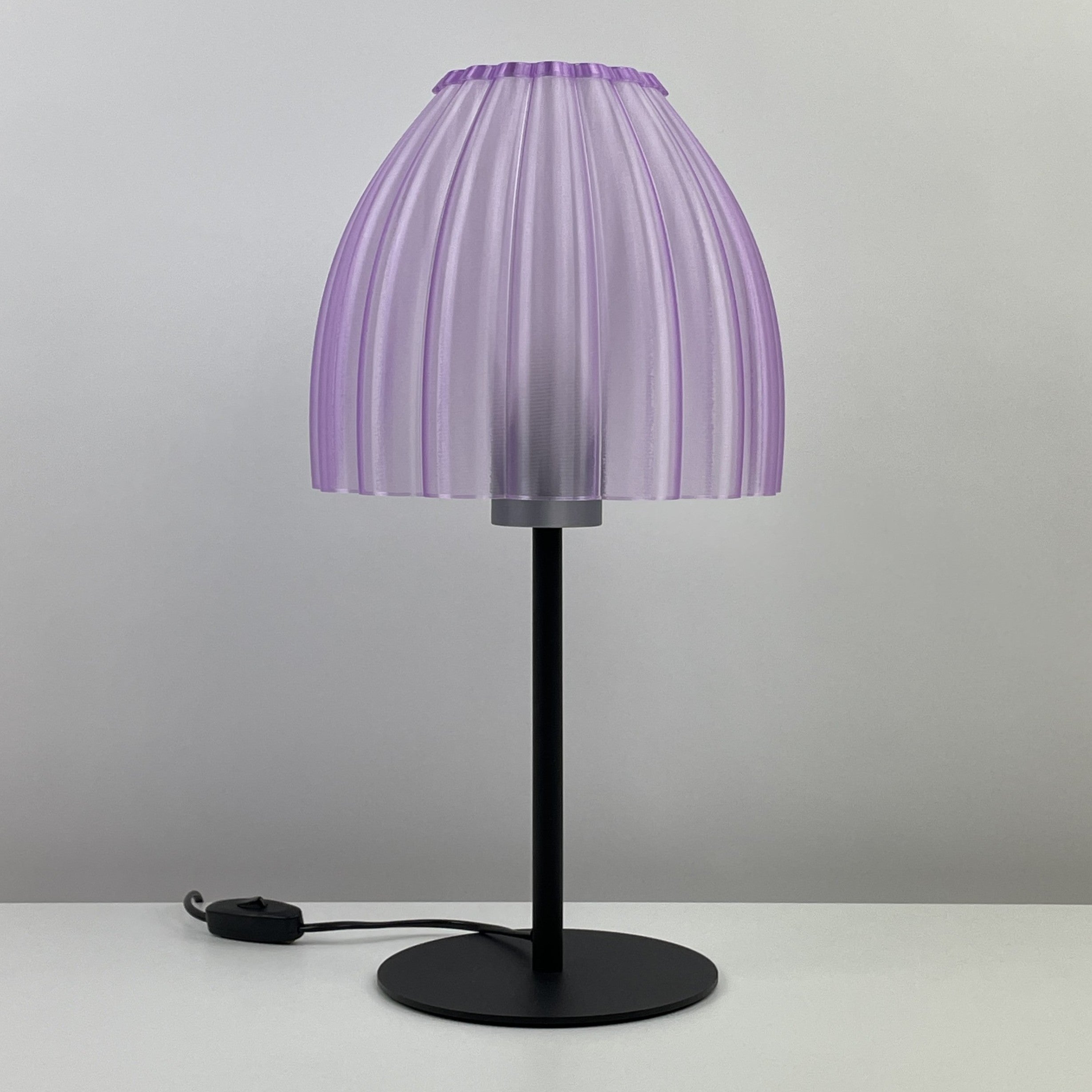 Art Deco Tulp table Light – purple colored transparent