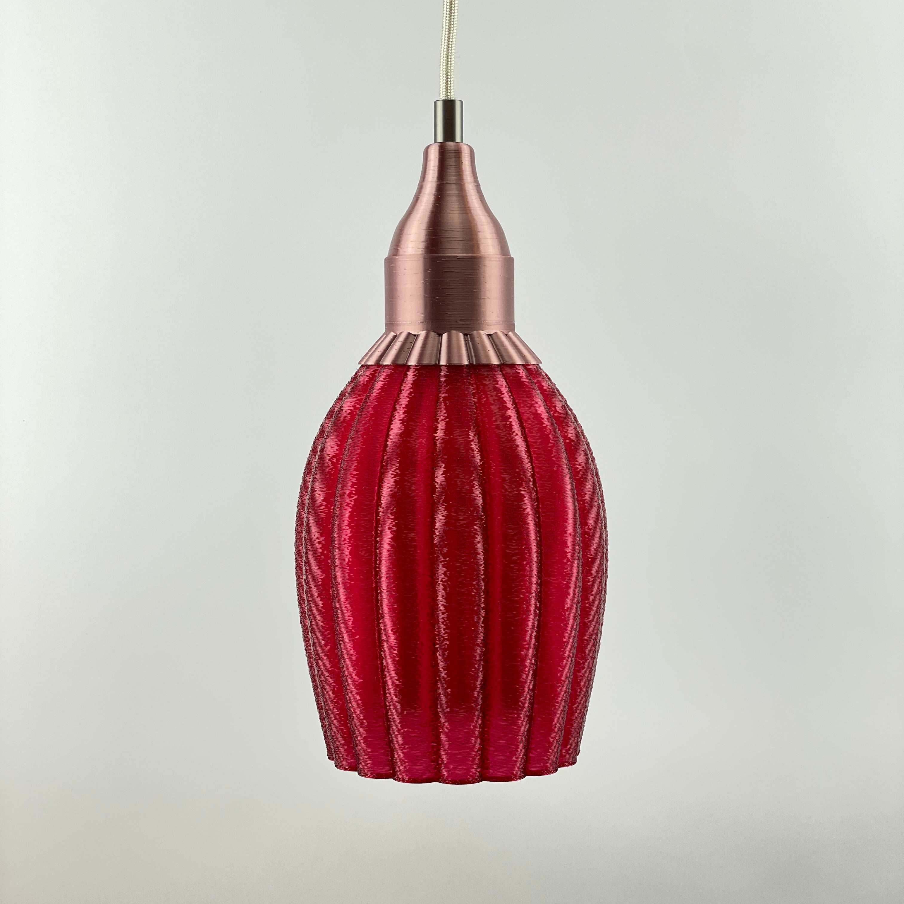 Art Deco Tulp pendant – burgundy colored transparent