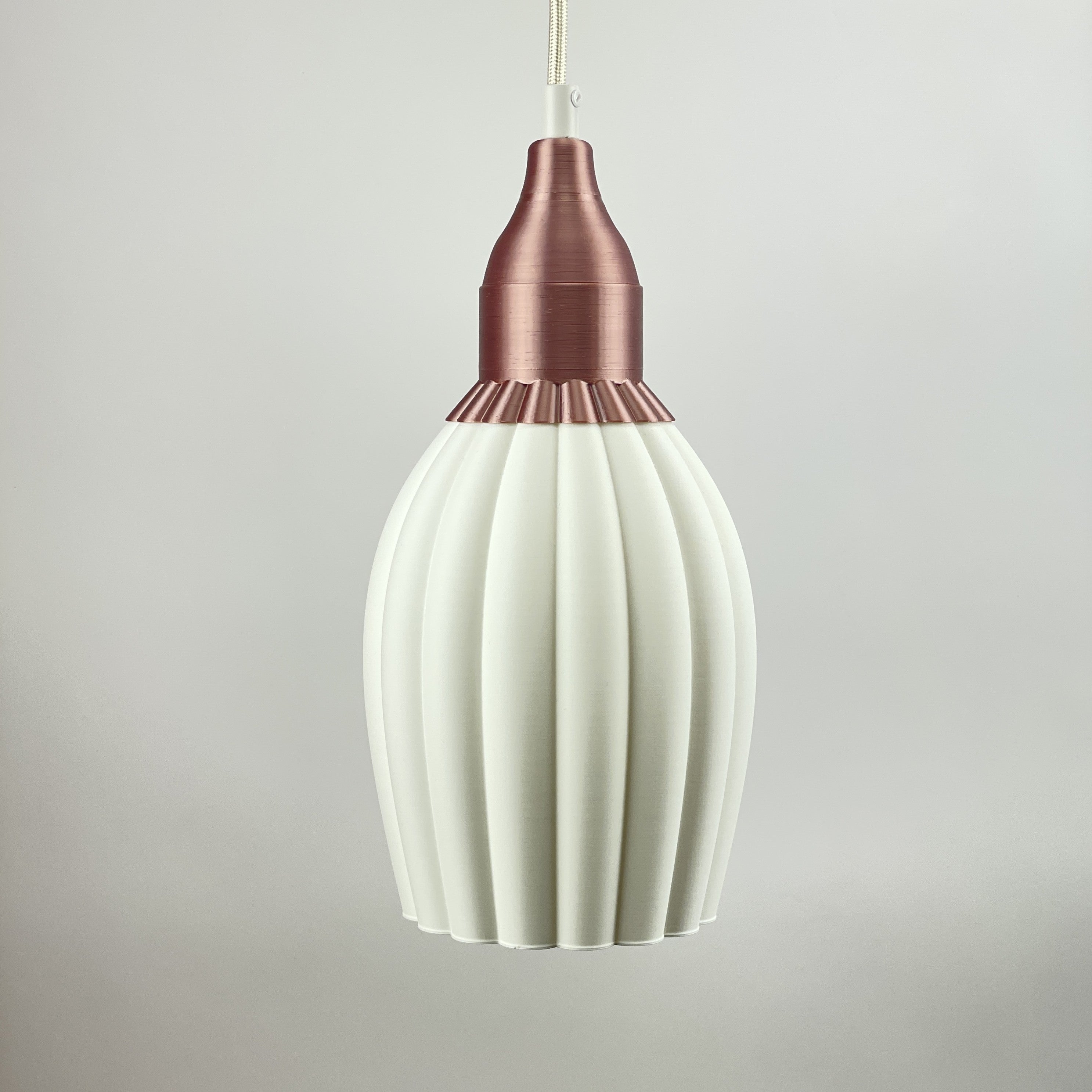 Art Deco Tulp pendant – matt white solid