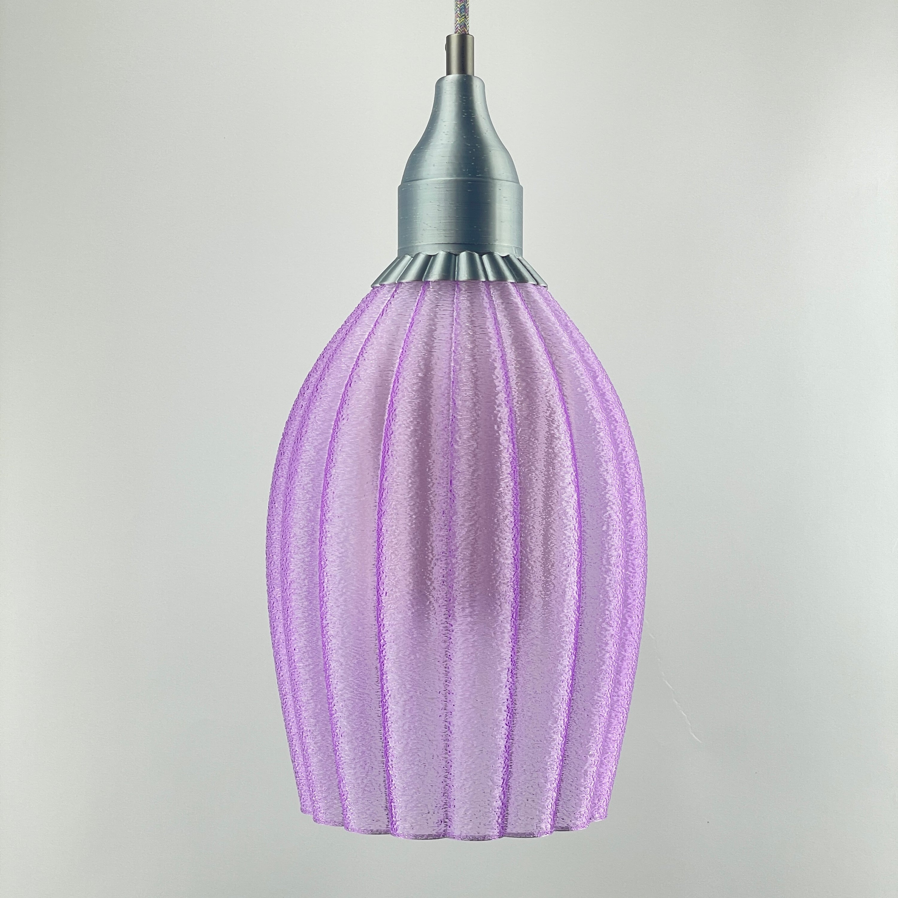 Art Deco Tulp pendant – purple colored transparent