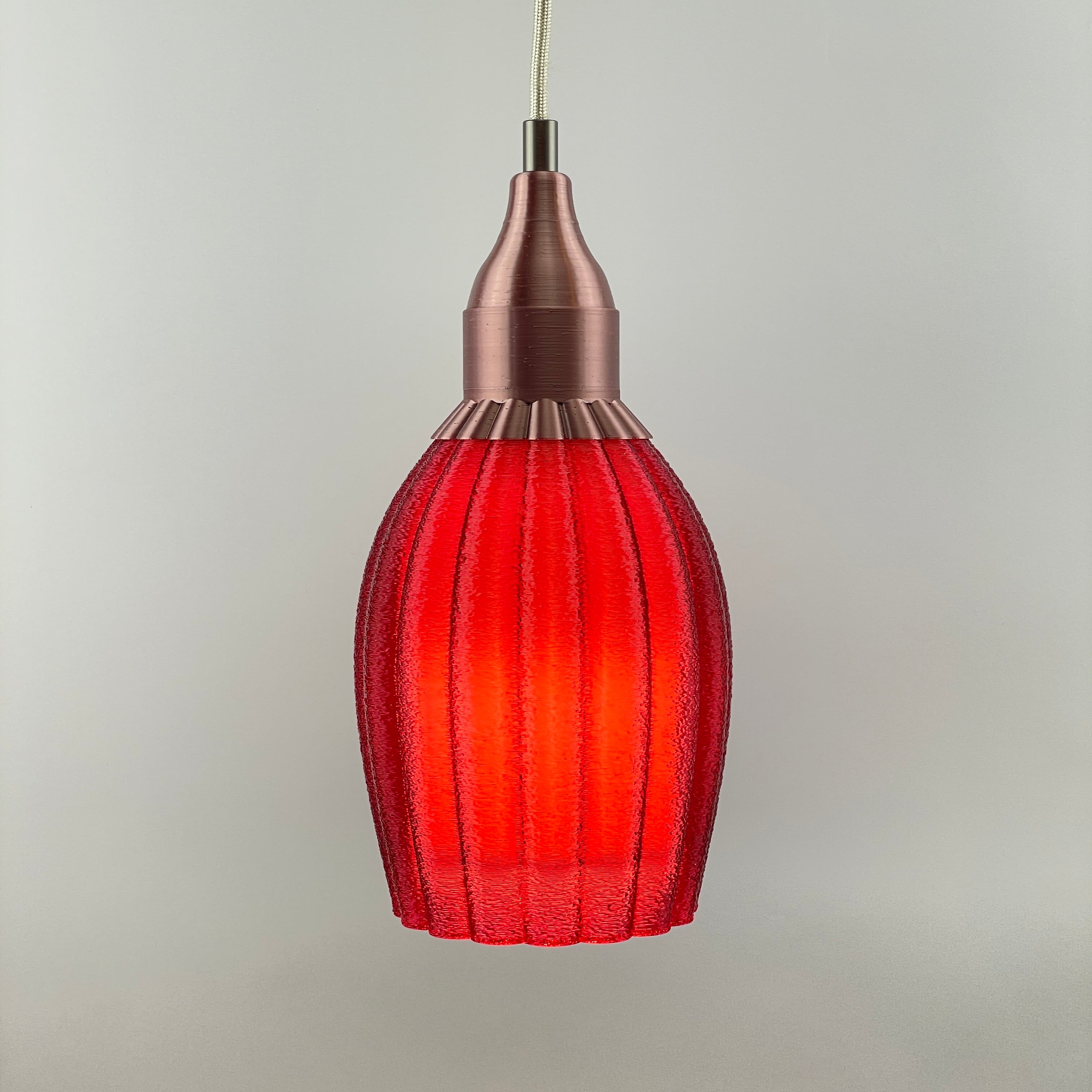 Art Deco Tulp pendant – burgundy colored transparent