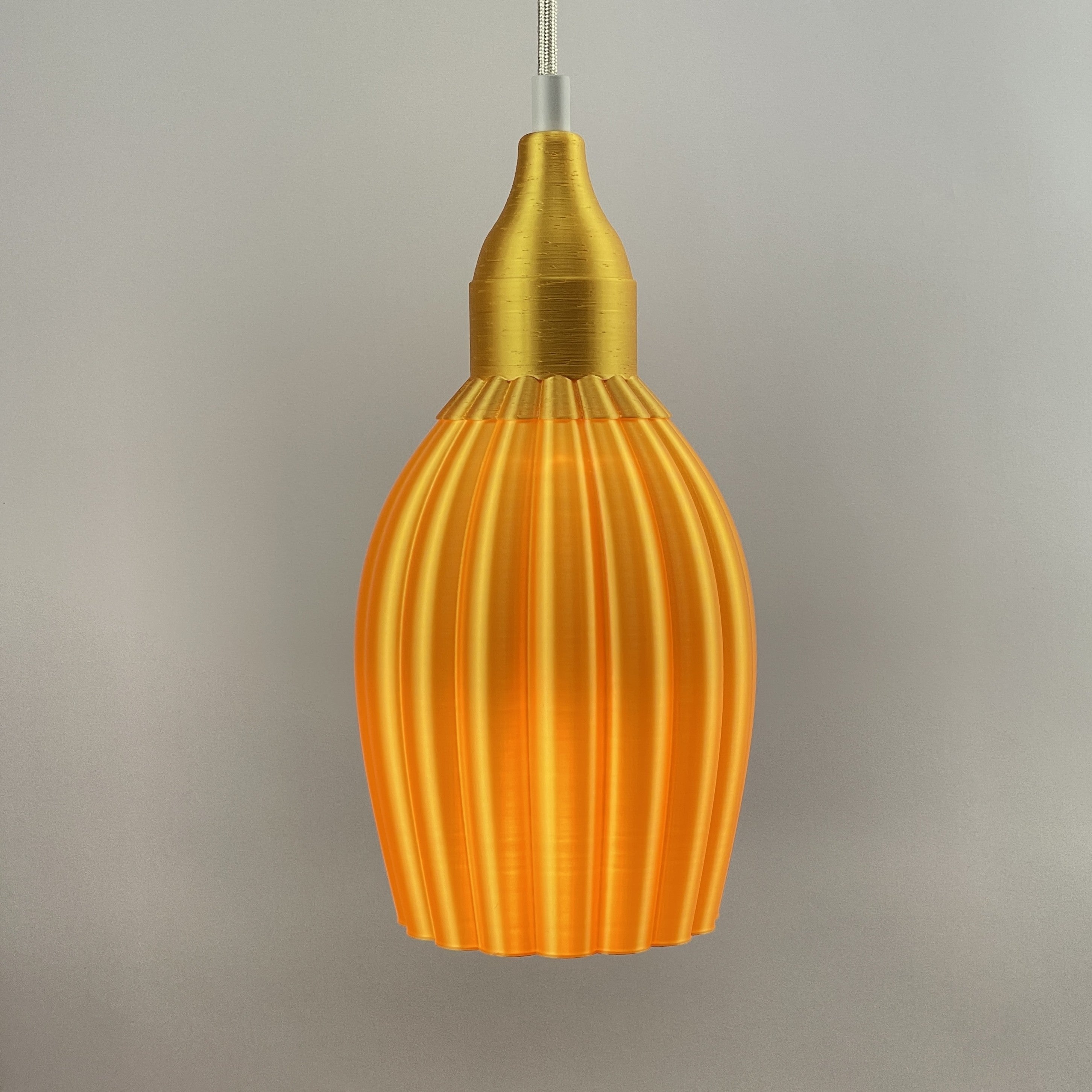 Art Deco Tulp pendant – yellow metallic solid