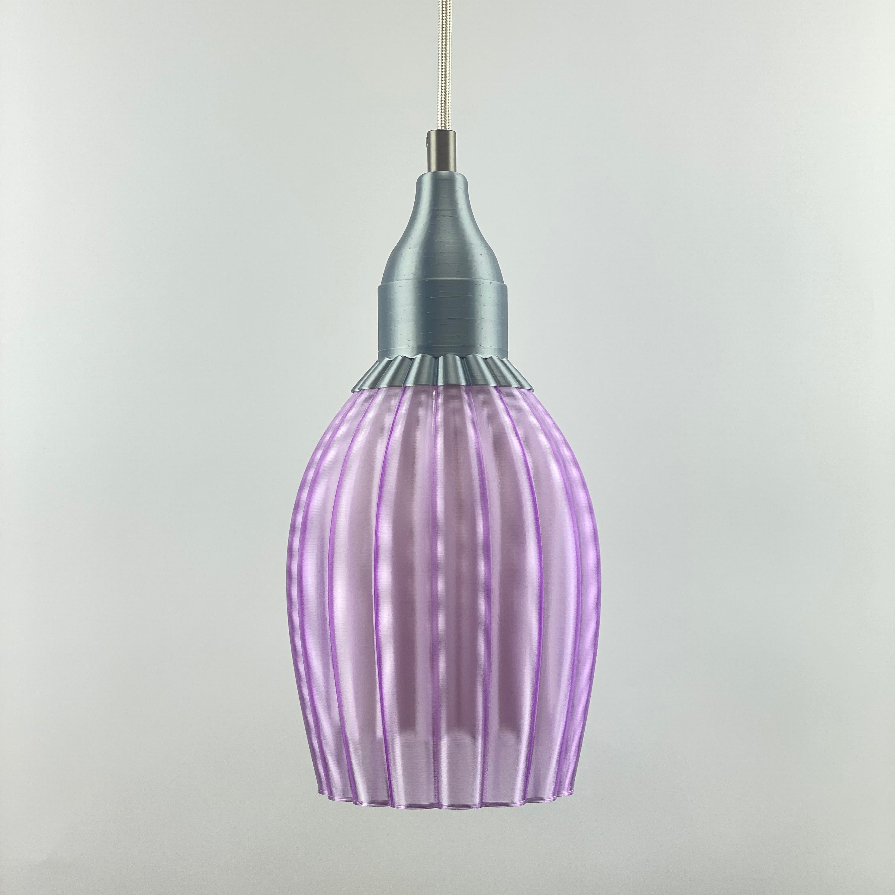 Art Deco Tulp pendant – purple colored transparent