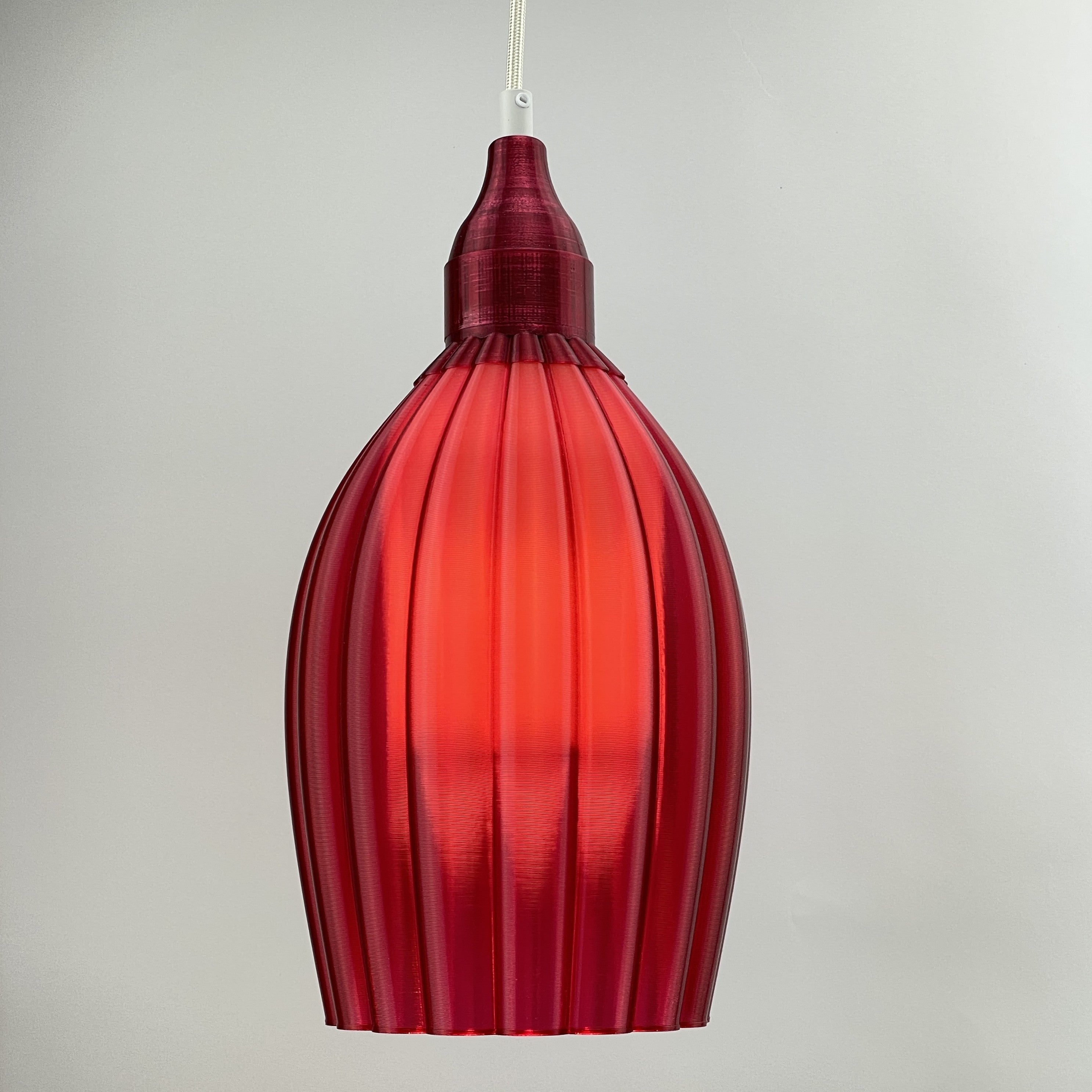 Art Deco Tulp pendant – burgundy colored transparent