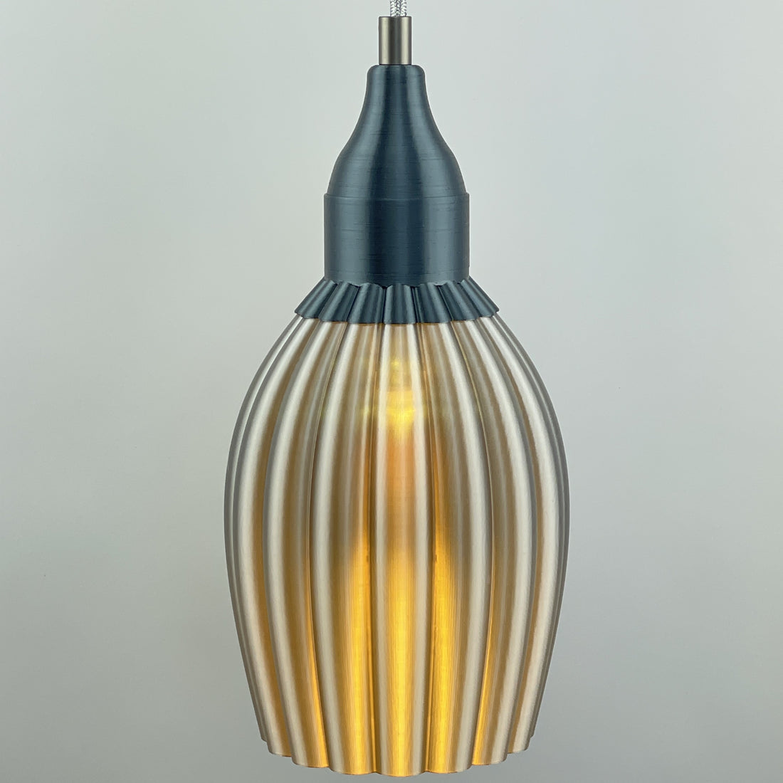 KuvaLight Art Deco Tulp Hanglamp Zilver-Metallic Combinatie