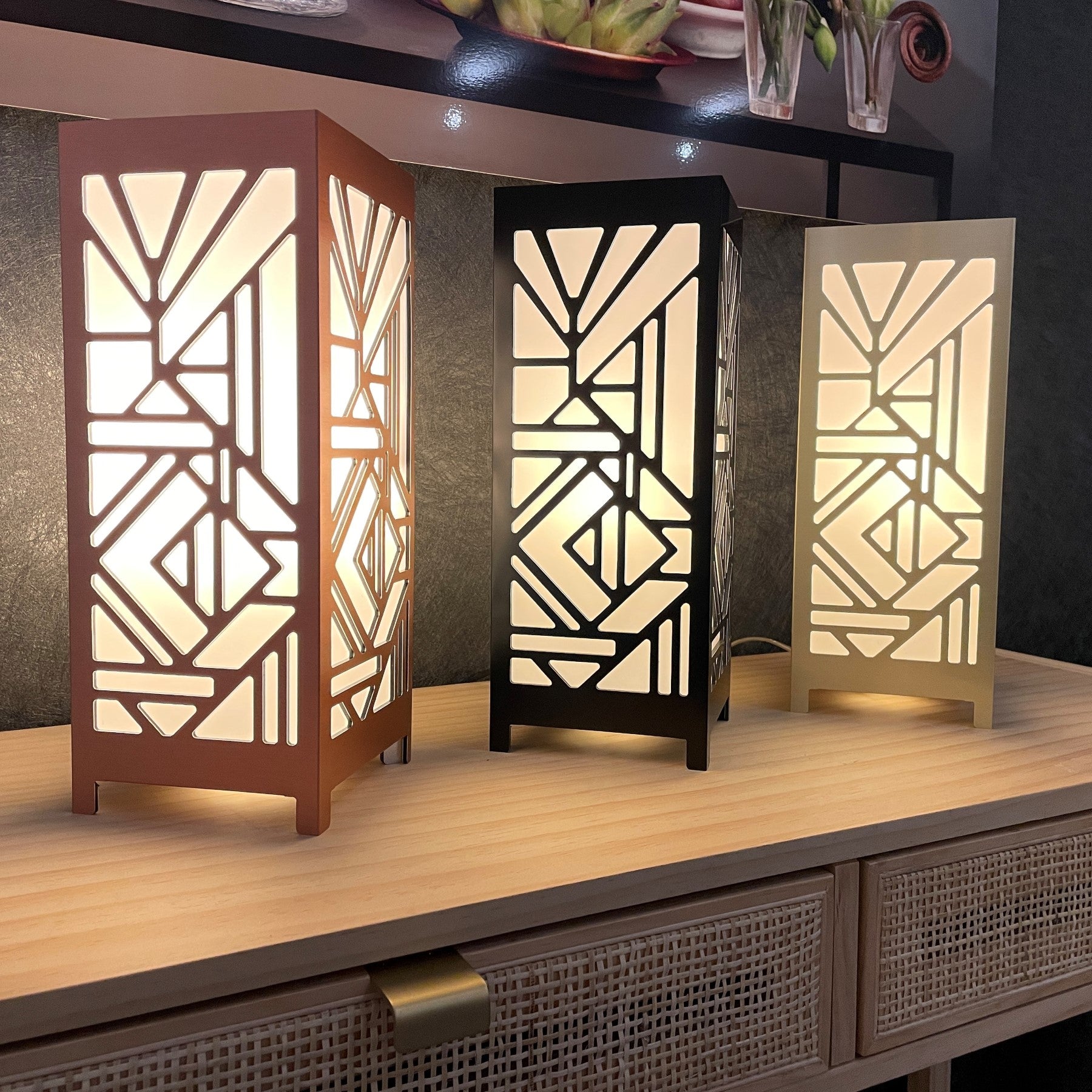 KuvaLight Art Deco Table Lamp- Brushed Copper