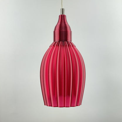 Art Deco Tulp pendant – burgundy colored transparent 