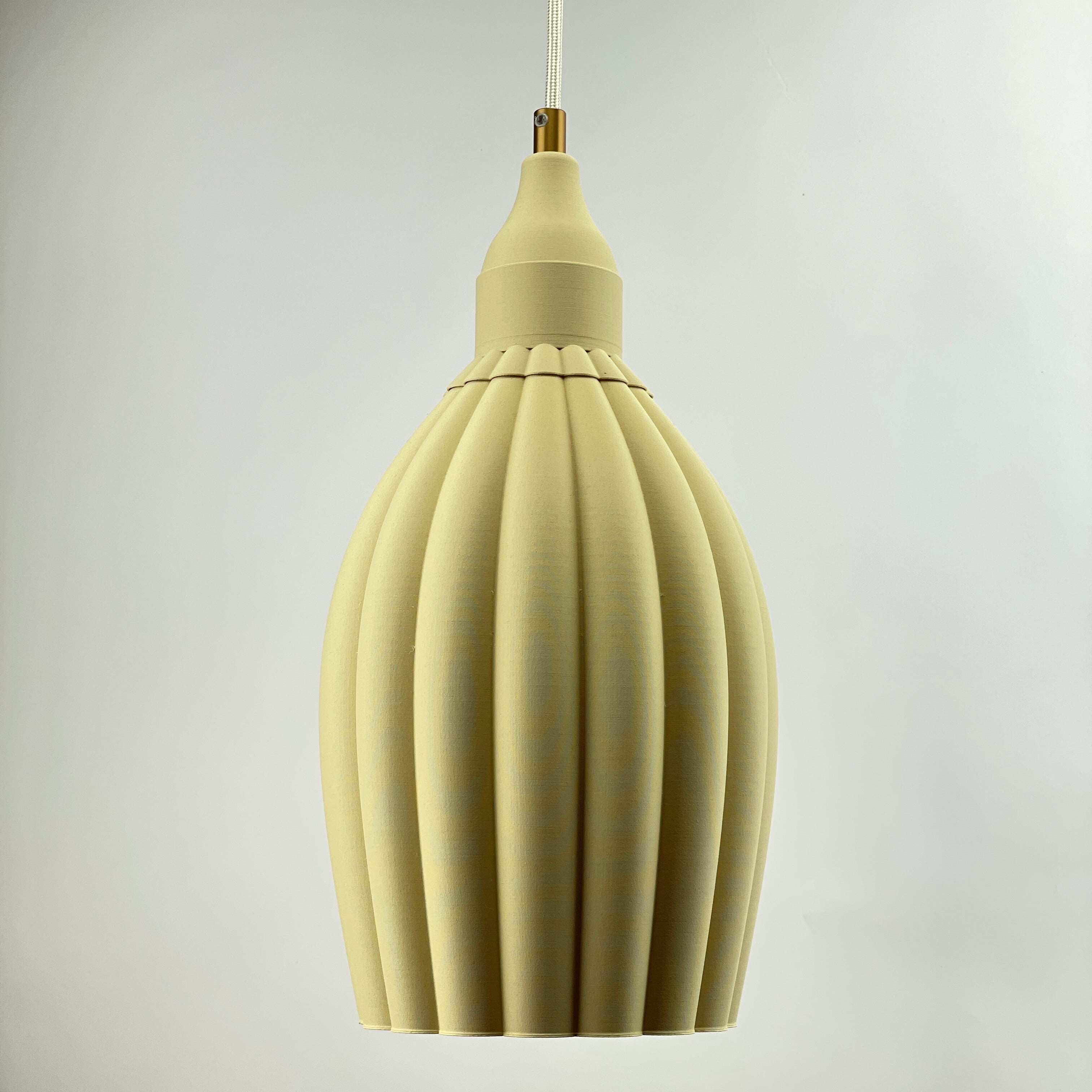 Art Deco Tulp pendant – ceramic beige solid 