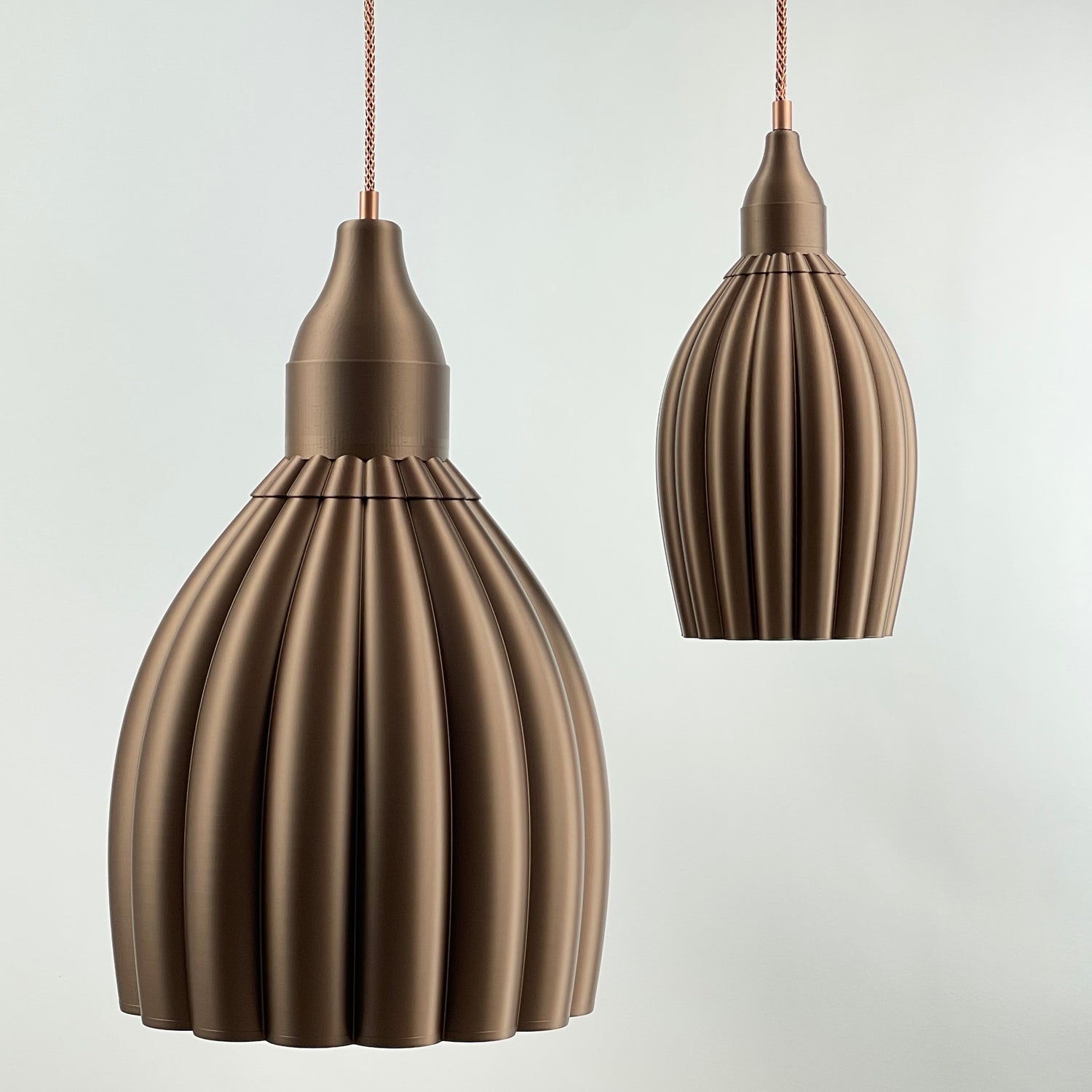 Art Deco XXL_Tulp pendant – copper metallic solid 