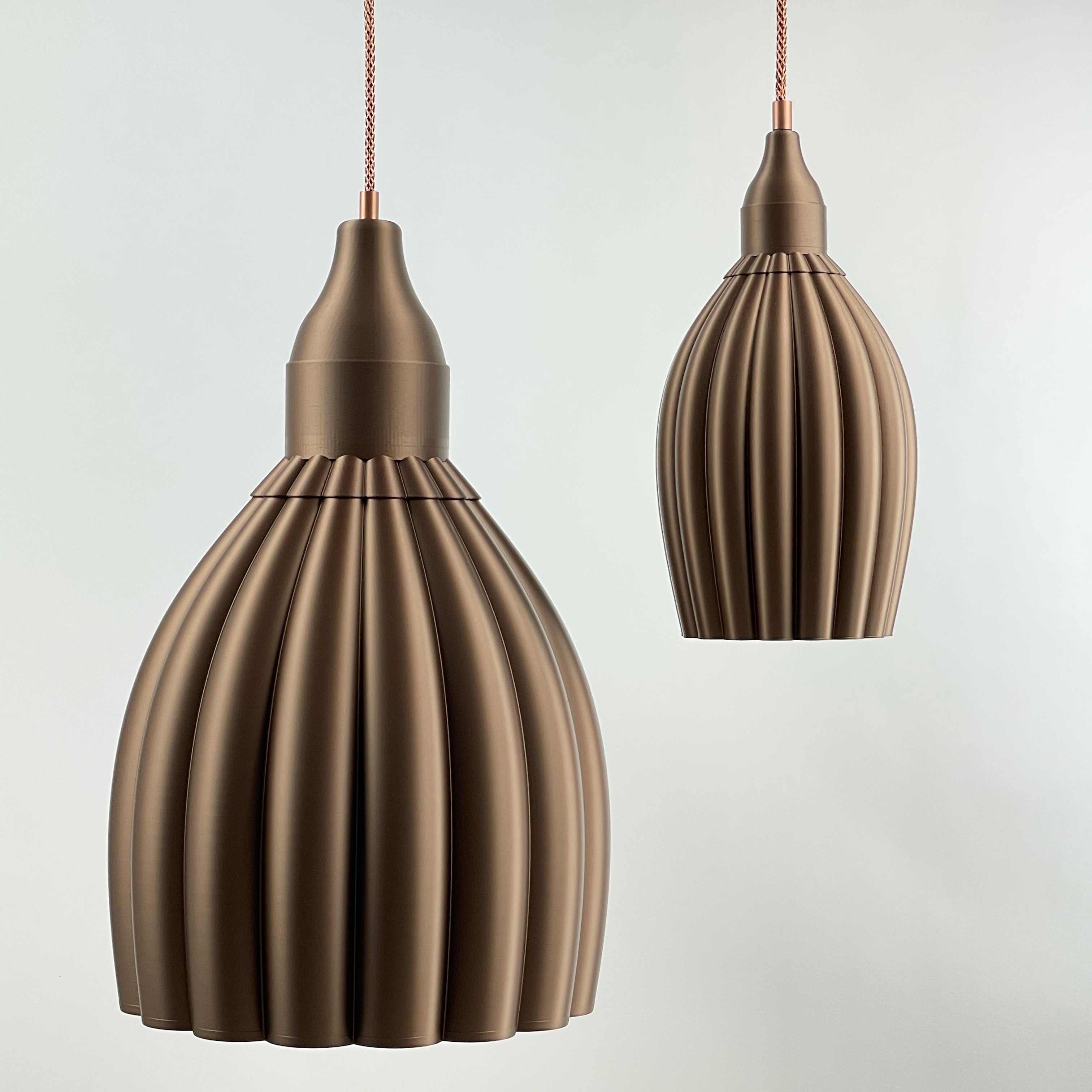 Art Deco XXL_Tulp pendant – copper metallic solid 