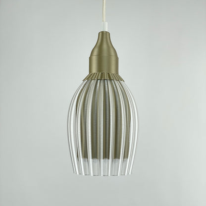 Art Deco Tulp pendant – gold metallic colored clear transparent 