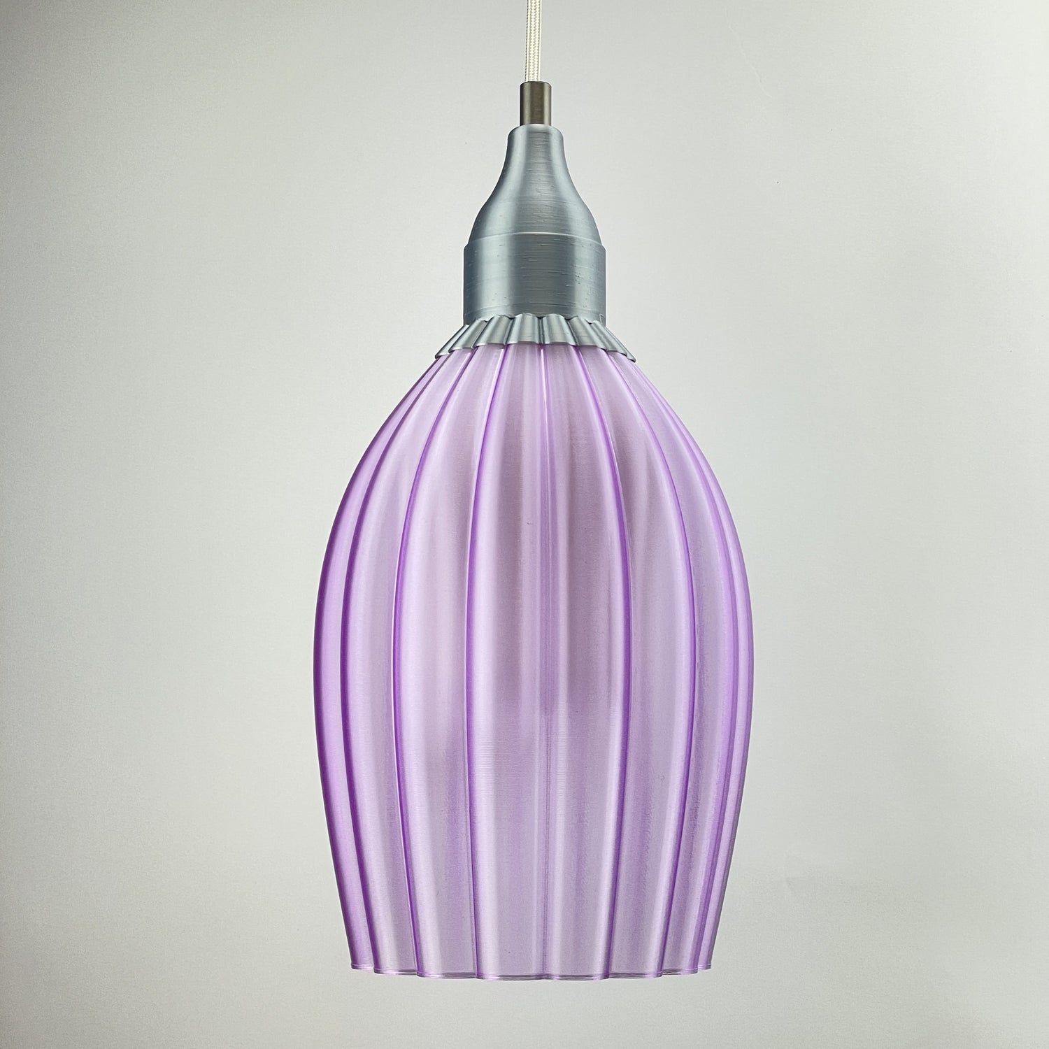 Art Deco Tulp pendant – purple colored transparent 