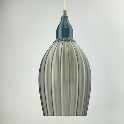 Art Deco Tulp pendant – smoked colored transparent 