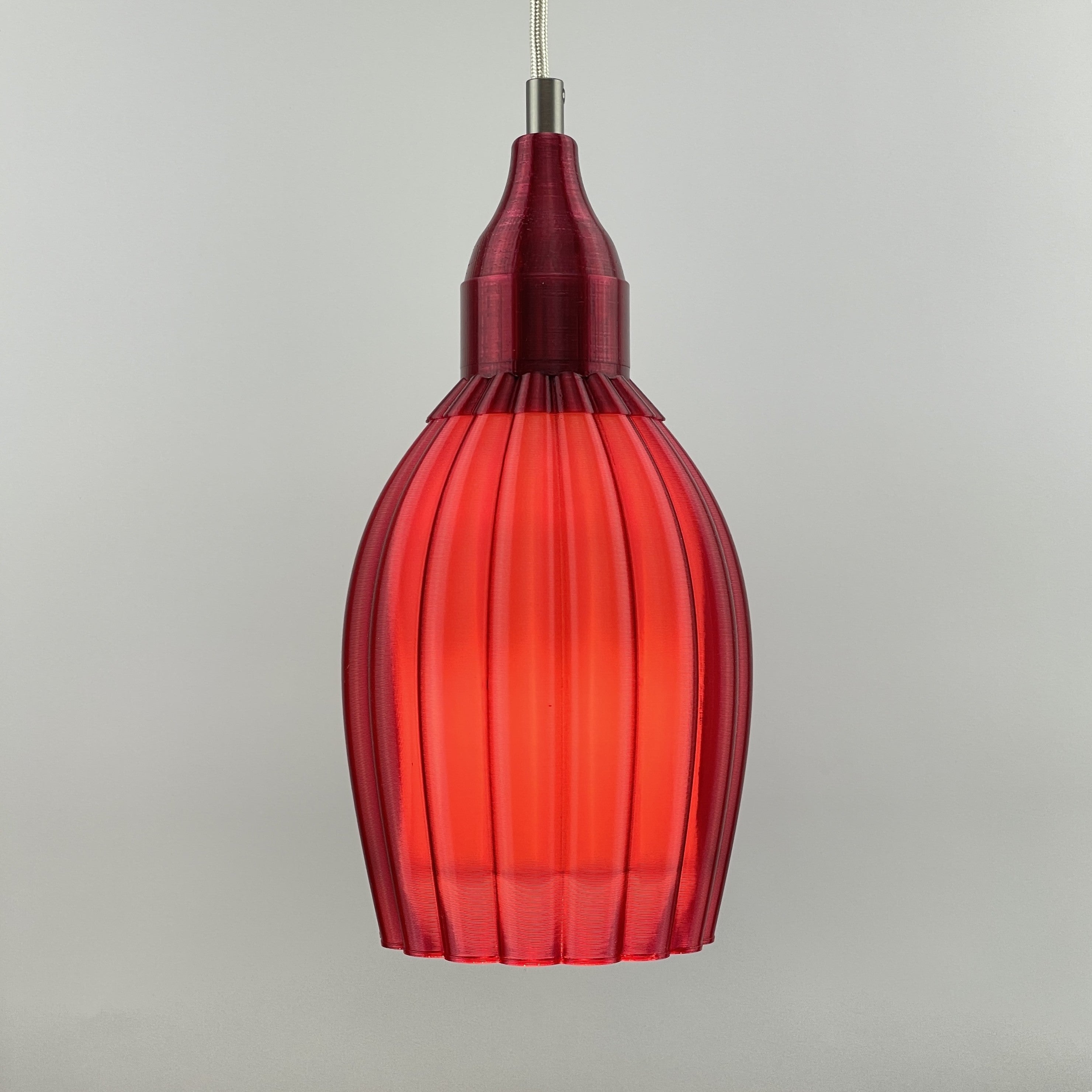 Art Deco Tulp pendant – burgundy colored transparent 