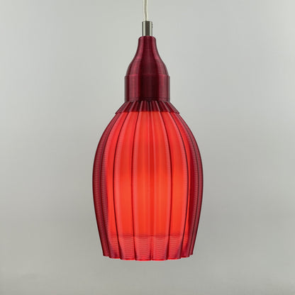 Art Deco Tulp pendant – burgundy colored transparent 