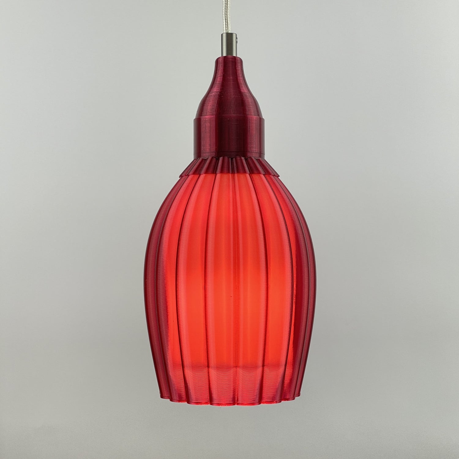 Art Deco Tulp pendant – burgundy colored transparent 