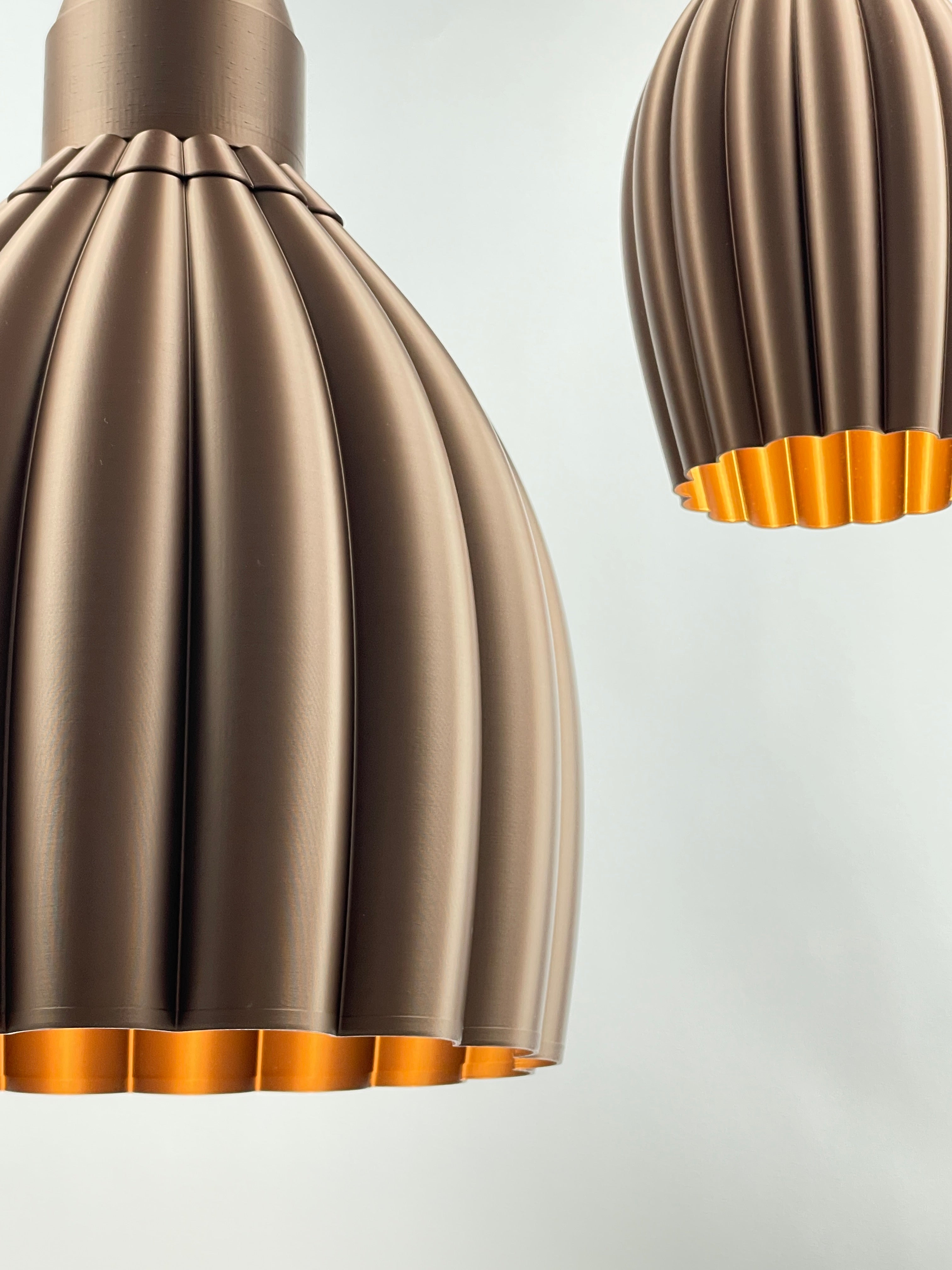 Art Deco XXL_Tulp pendant – copper metallic solid 