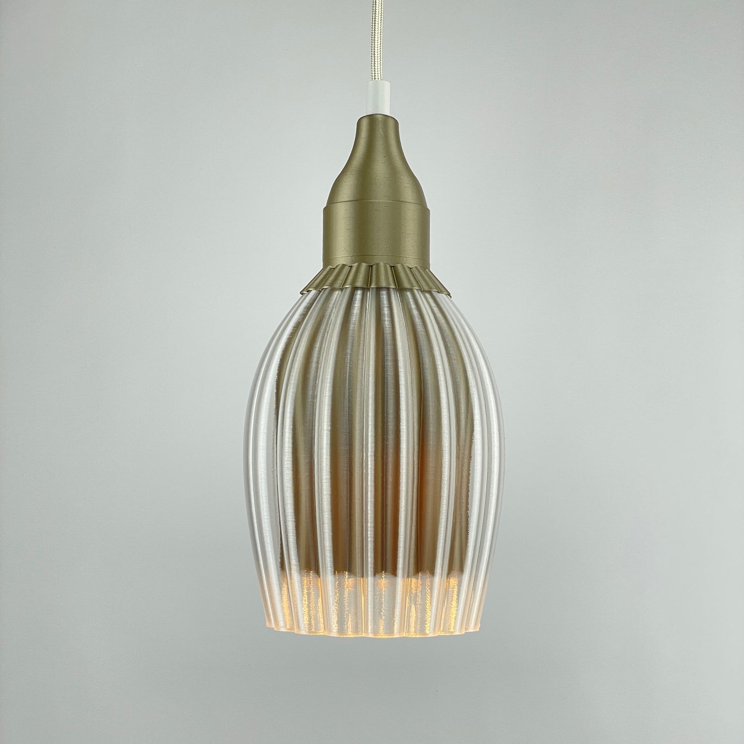 Art Deco Tulp pendant – gold metallic colored clear transparent 