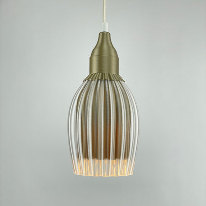 Art Deco Tulp pendant – gold metallic colored clear transparent 