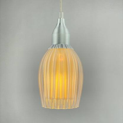 Art Deco Tulp pendant – pearl-white colored clear transparent 