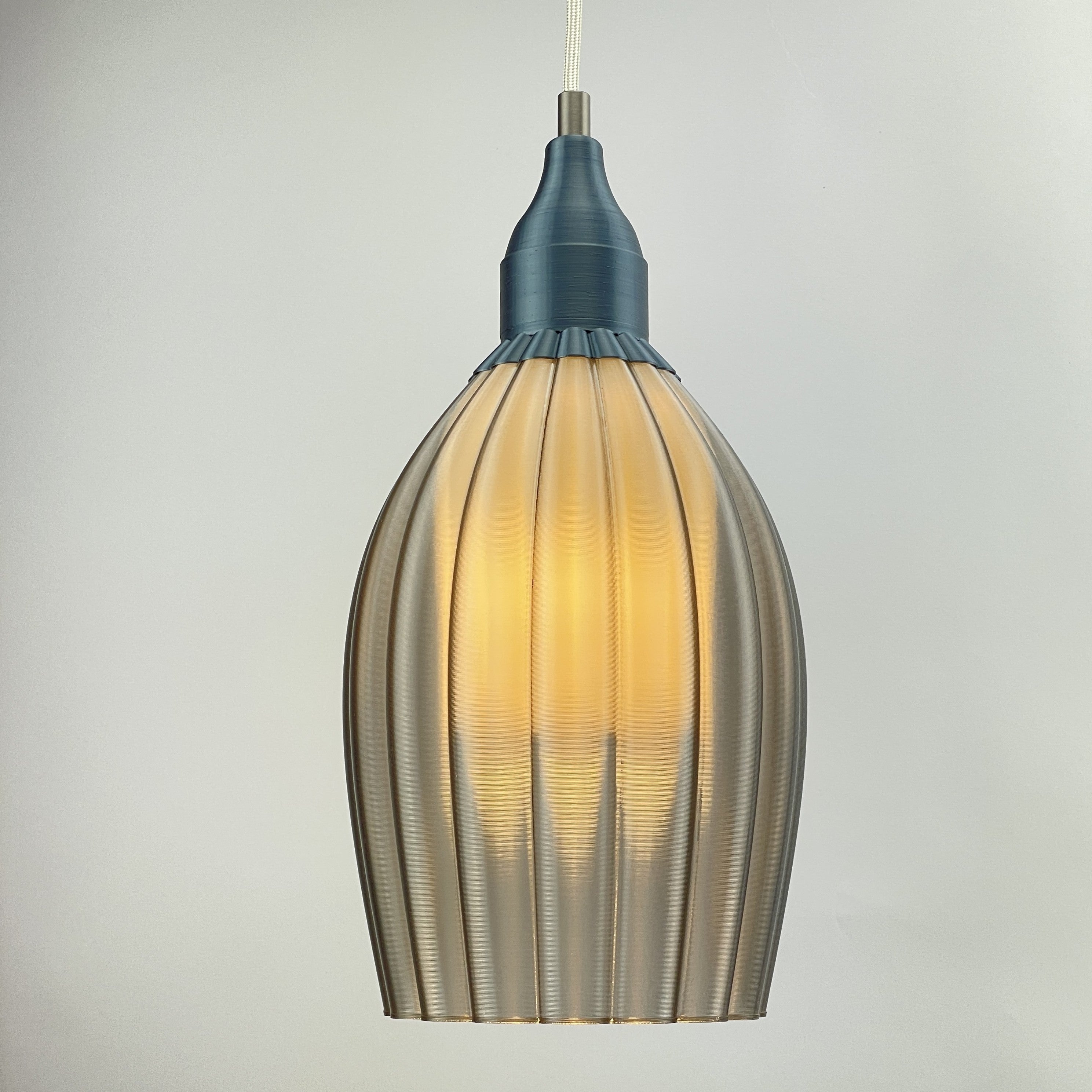 Art Deco Tulp pendant – smoked colored transparent 