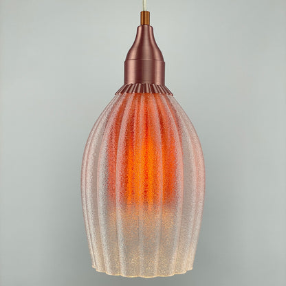 Art Deco Tulp pendant – rose gold metallic colored clear transparent 