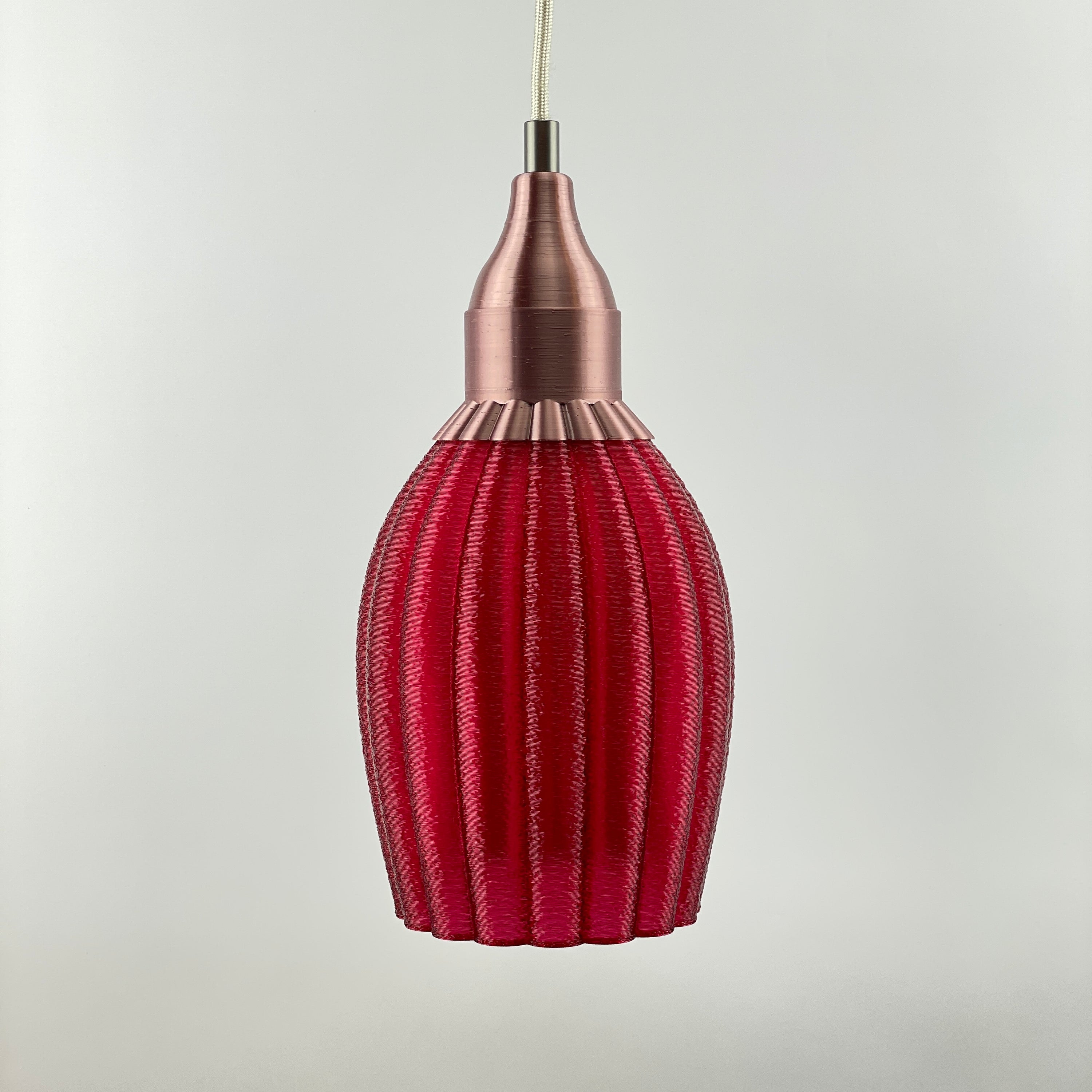 Art Deco Tulp pendant – burgundy colored transparent 