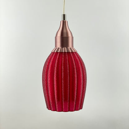 Art Deco Tulp pendant – burgundy colored transparent 