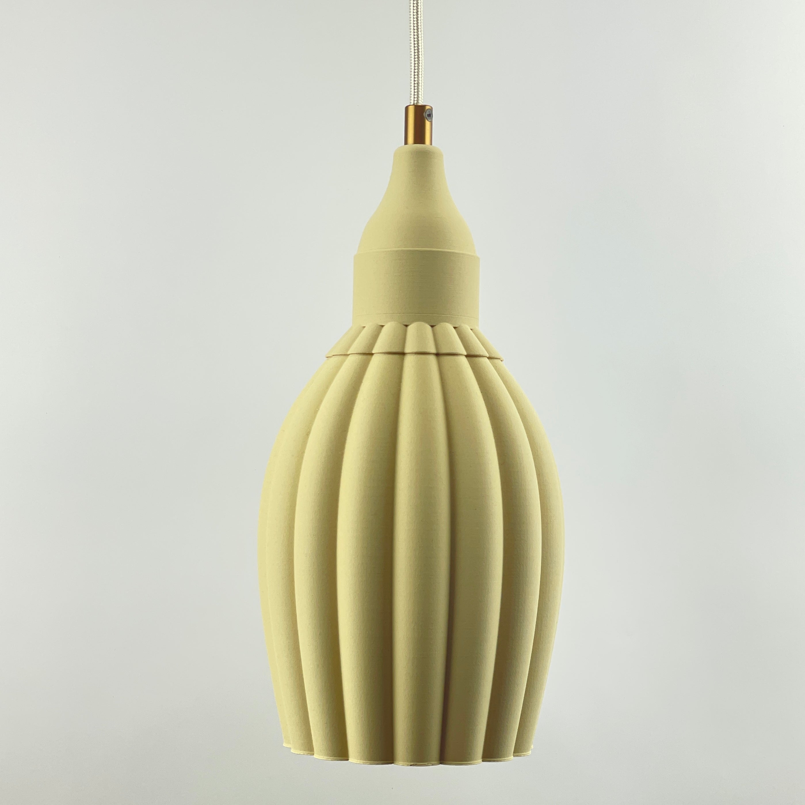 Art Deco Tulp pendant – ceramic beige solid 