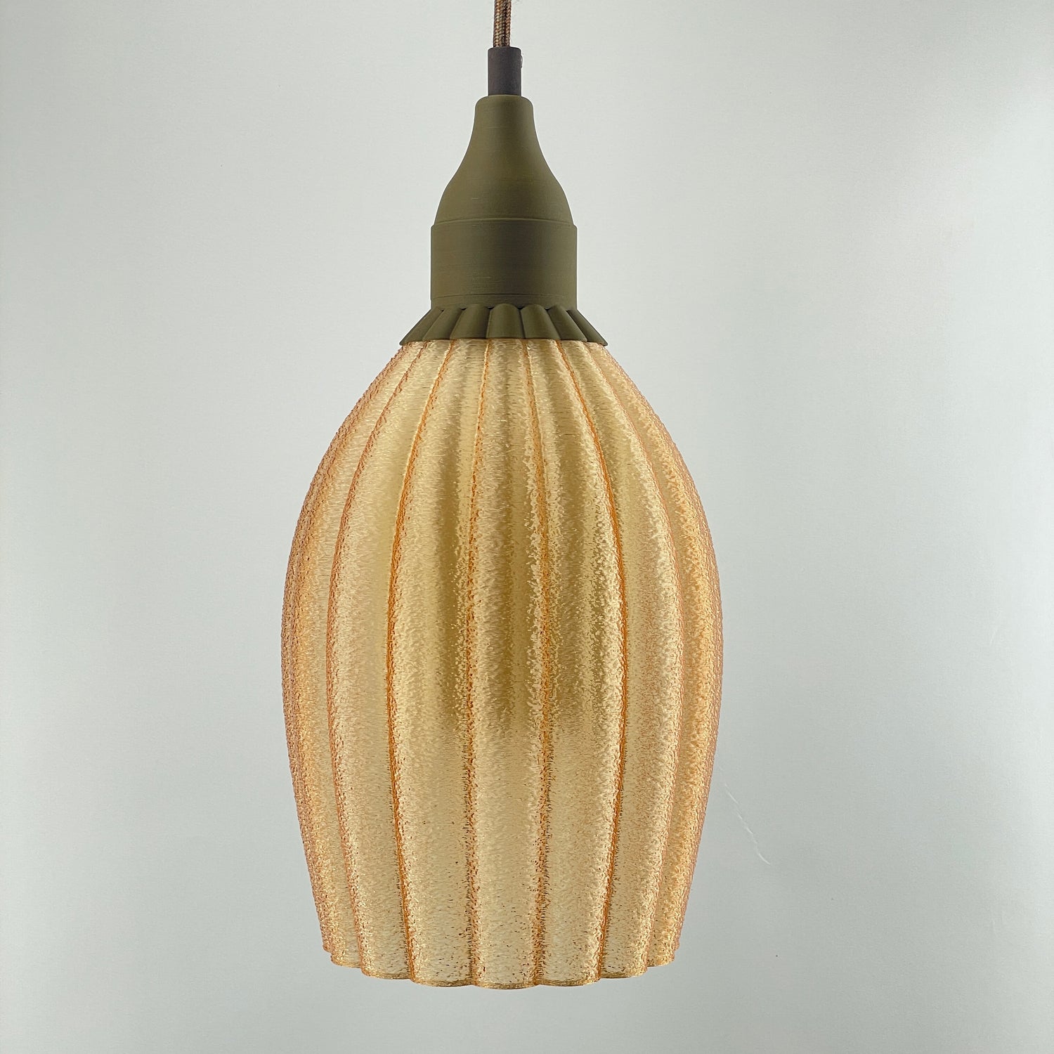 Art Deco Tulp pendant – champagne colored transparent 