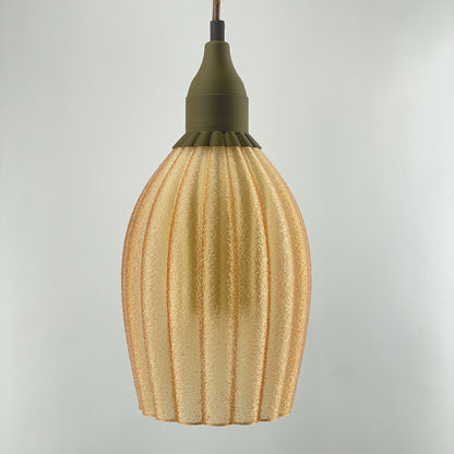 Art Deco Tulp pendant – champagne colored transparent 