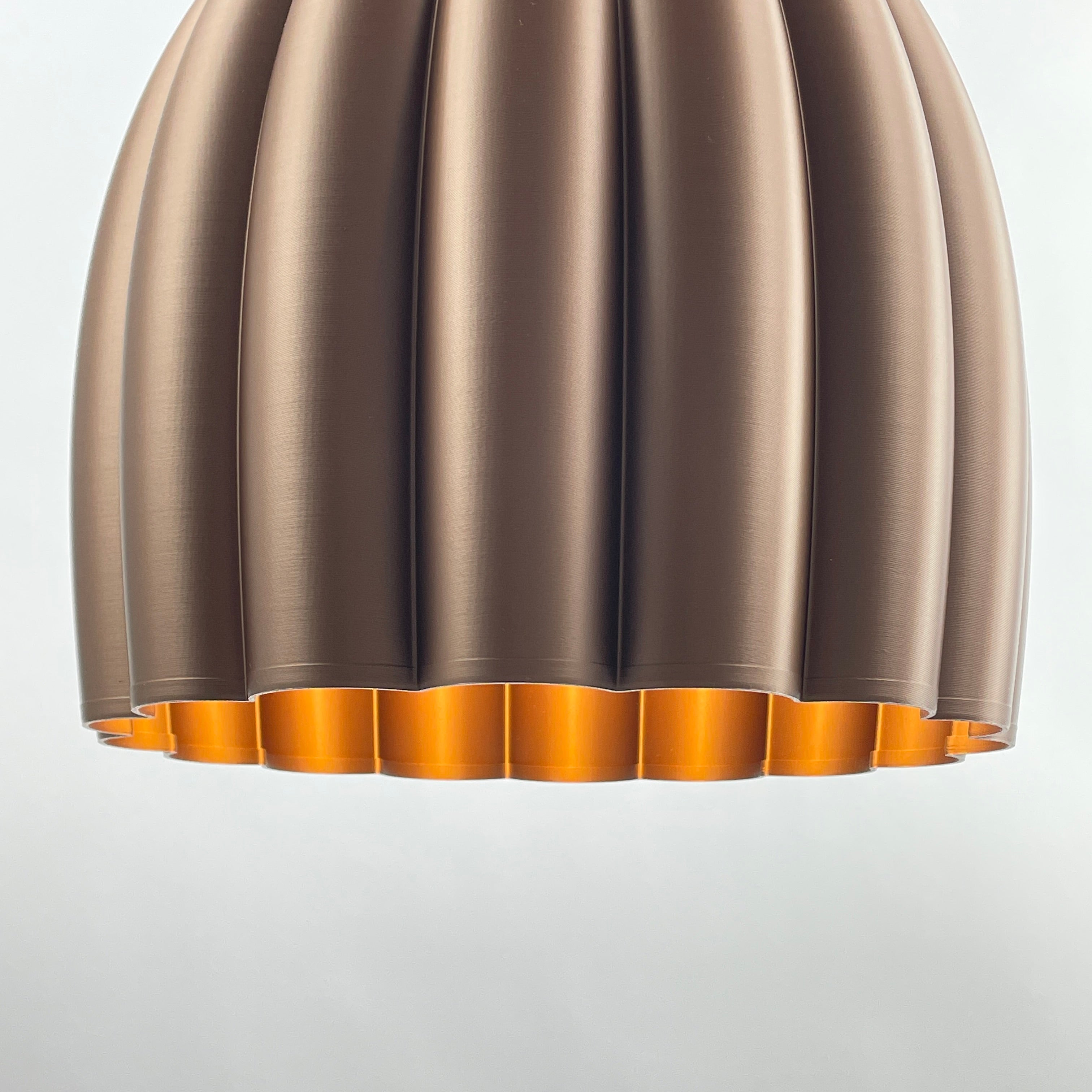 Art Deco XXL_Tulp pendant – copper metallic solid 