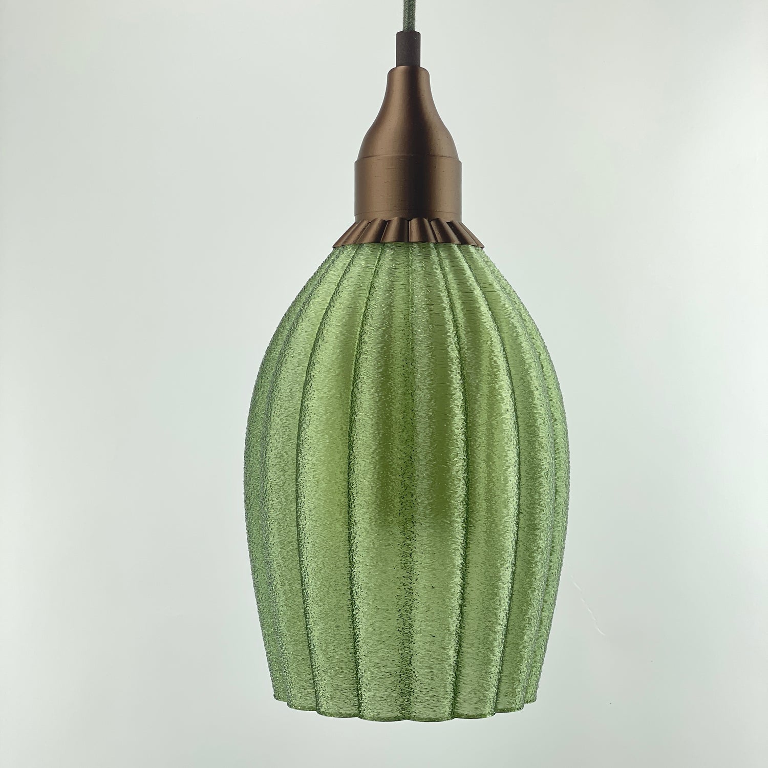 Art Deco Tulp pendant – green colored transparent 