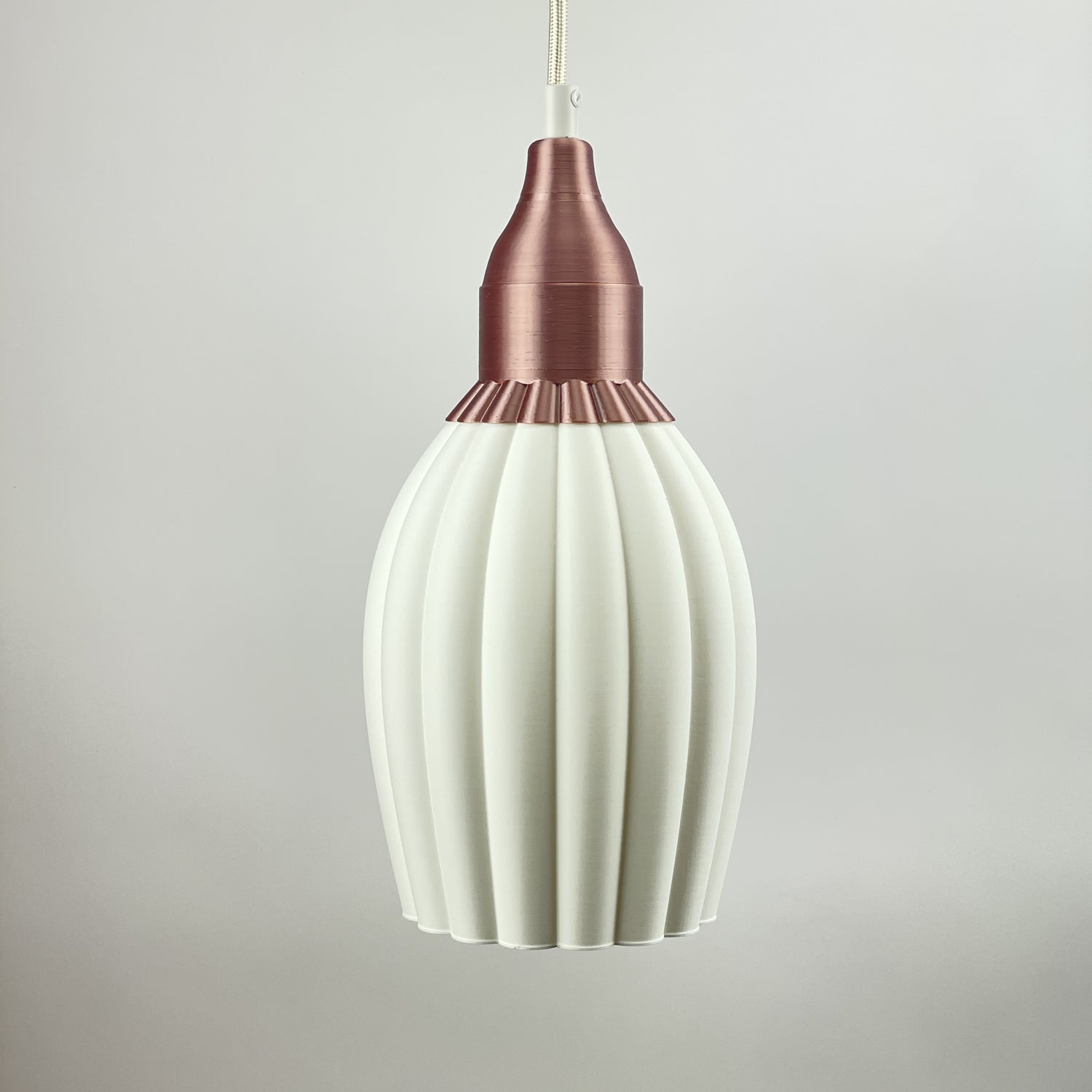 Art Deco Tulp pendant – matt white solid 