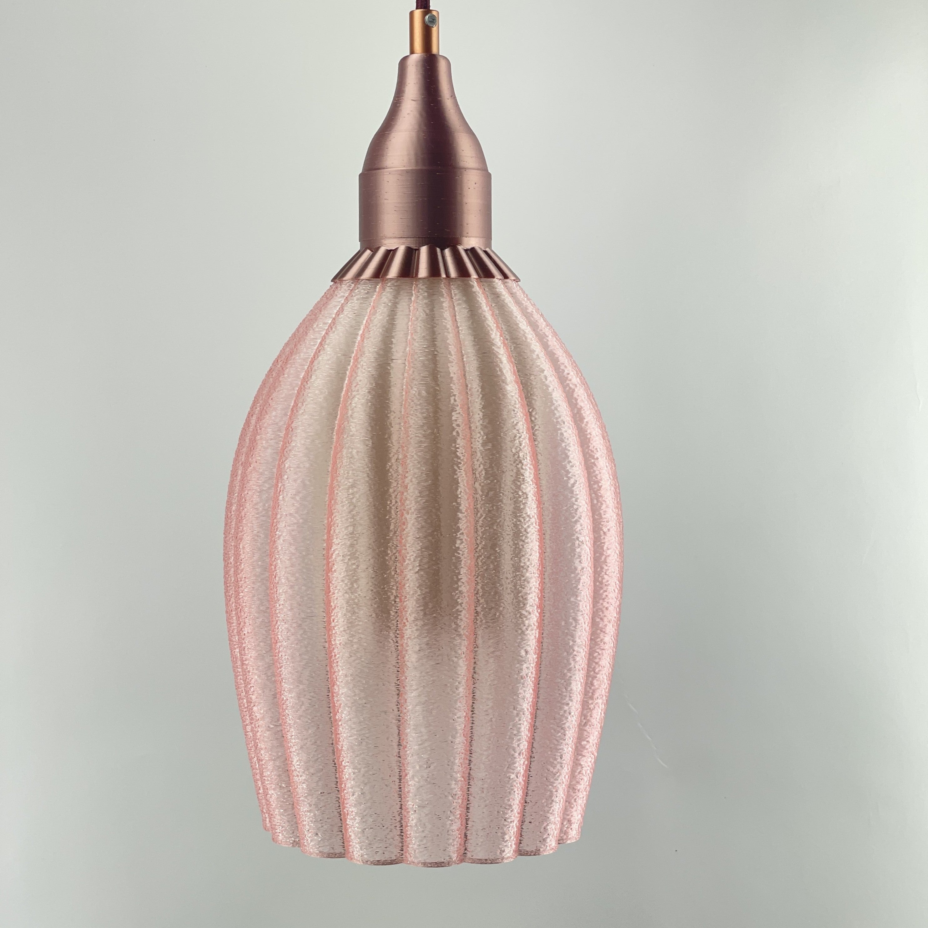 Art Deco Tulp pendant – pink colored transparent 