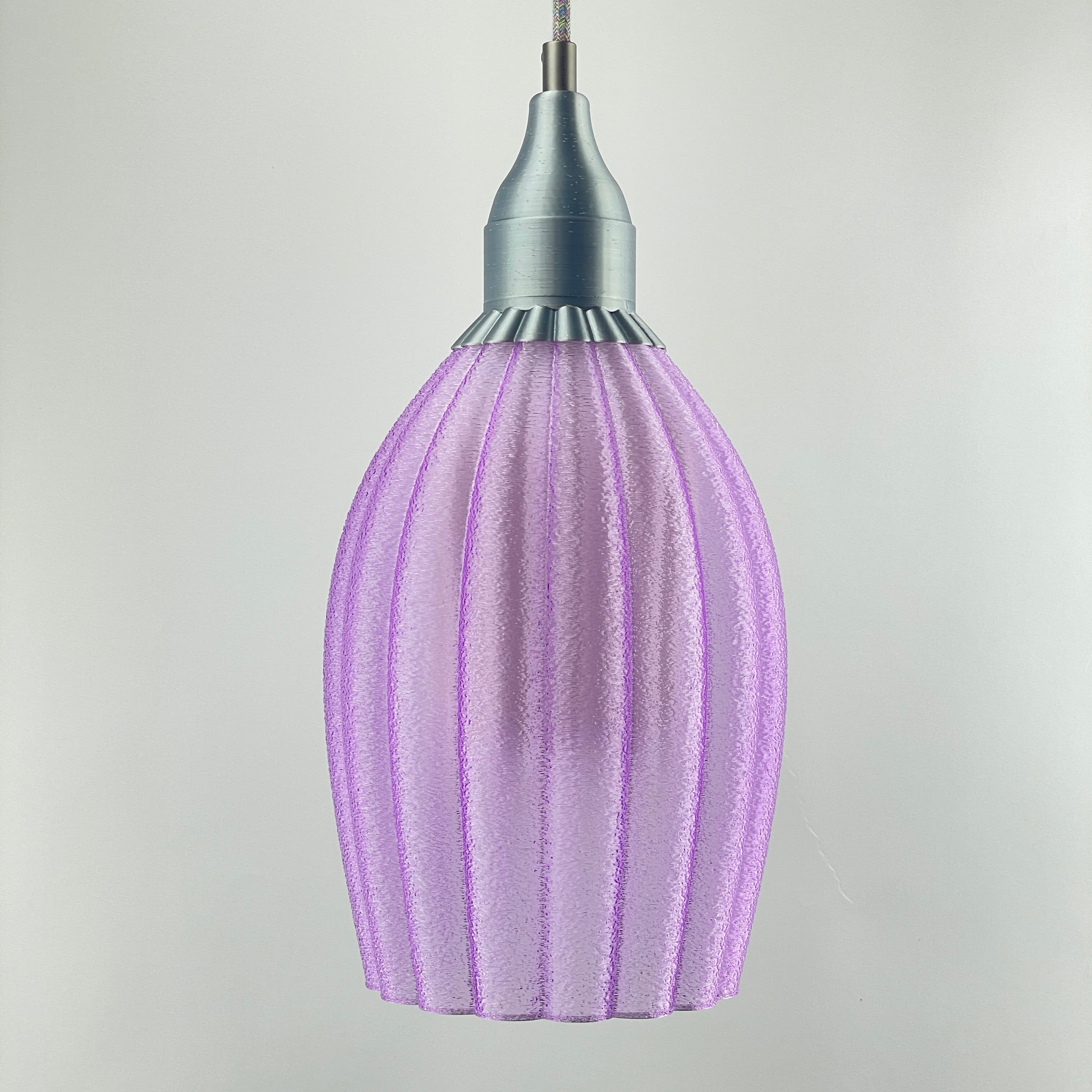 Art Deco Tulp pendant – purple colored transparent 