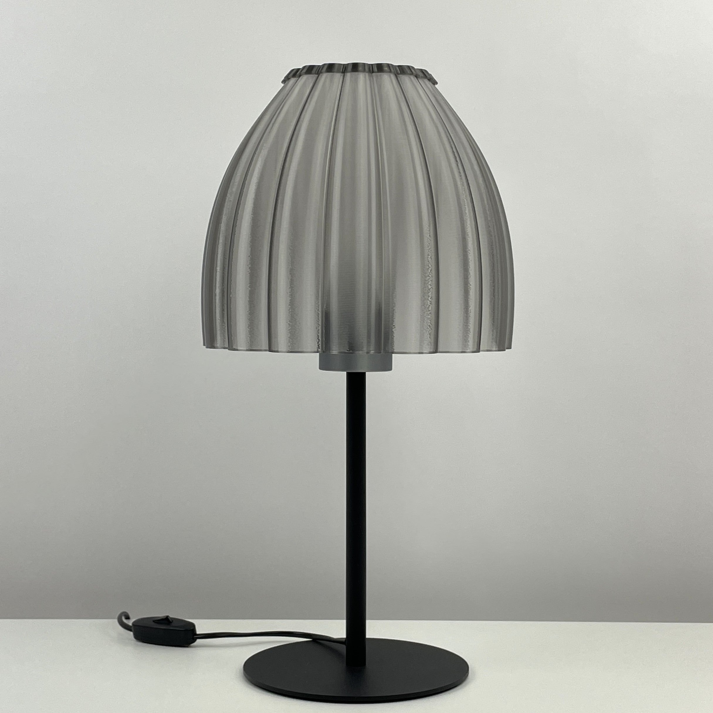 Art Deco Tulp table Light – smoked colored transparent 