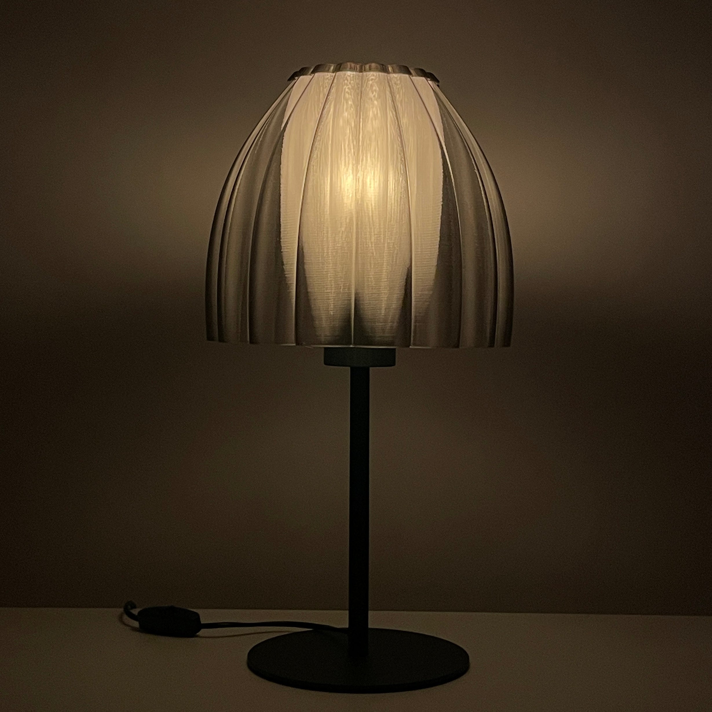 Art Deco Tulp table Light – smoked colored transparent 