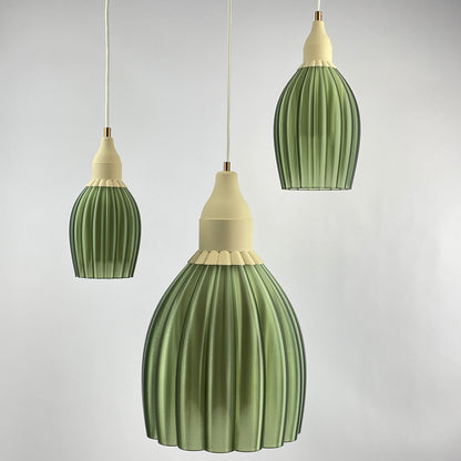 Art Deco _XXL_L_S_Tulp pendant – green colored transparent 