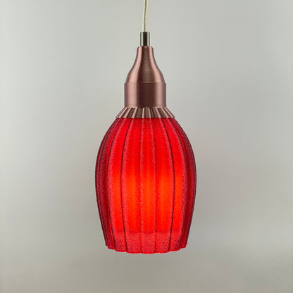 Art Deco Tulp pendant – burgundy colored transparent 