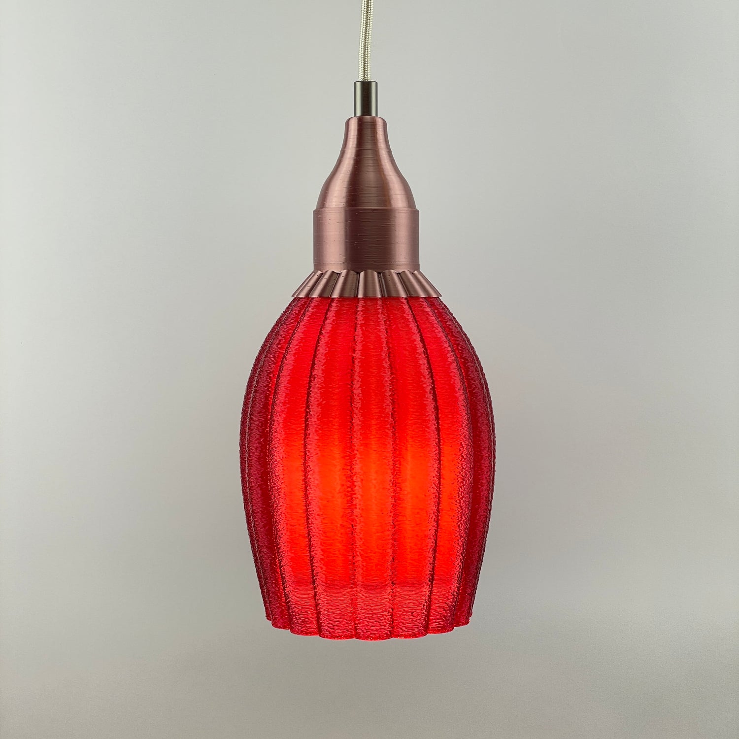 Art Deco Tulp pendant – burgundy colored transparent 